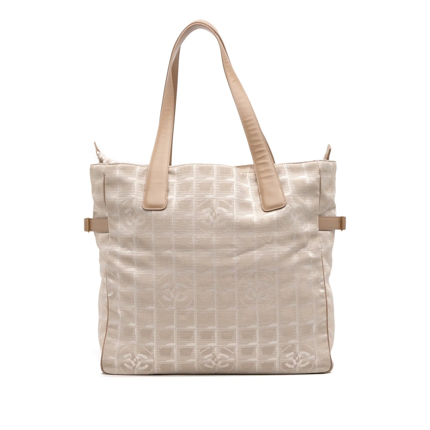 Beige Chanel New Travel Line Nylon Tote