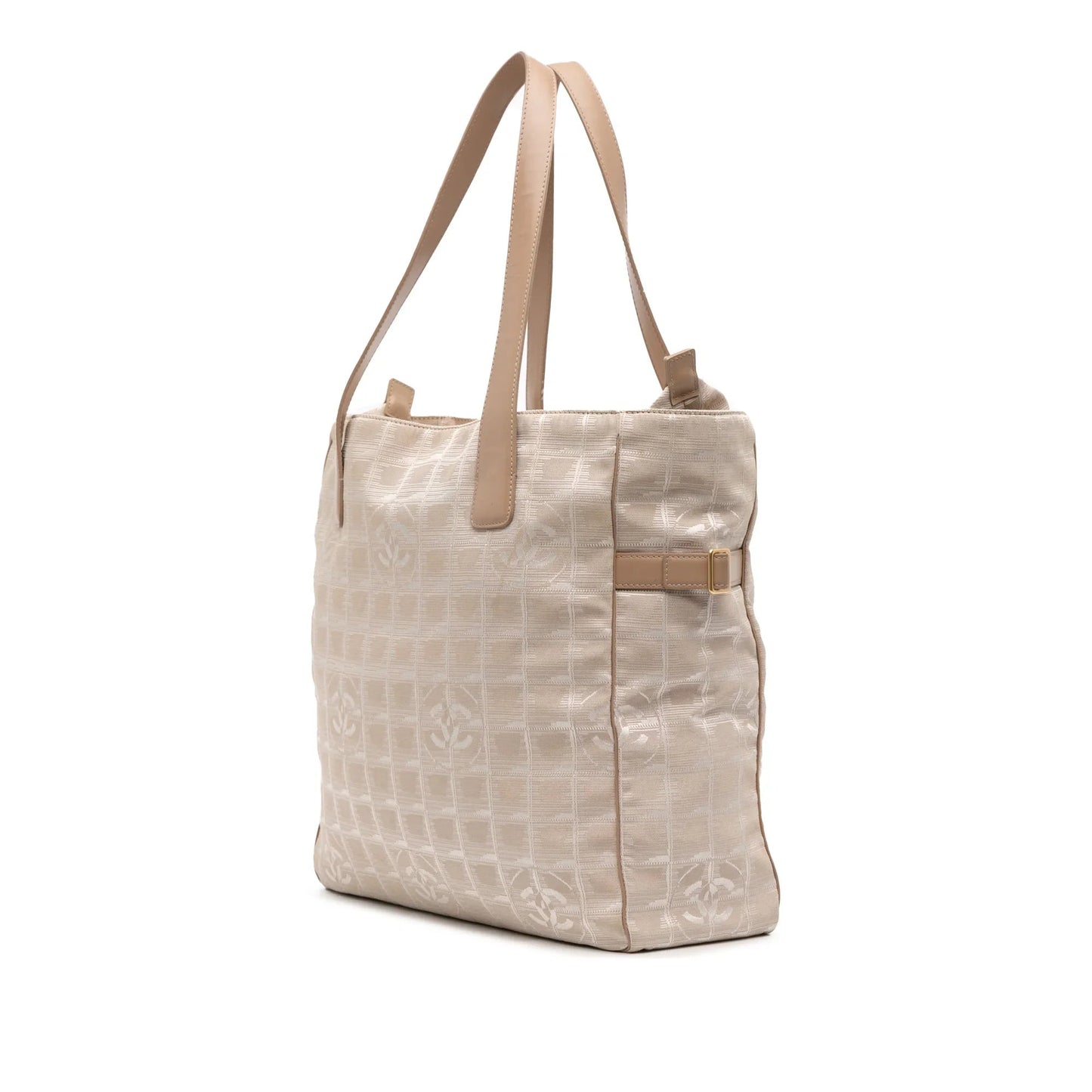 Beige Chanel New Travel Line Nylon Tote