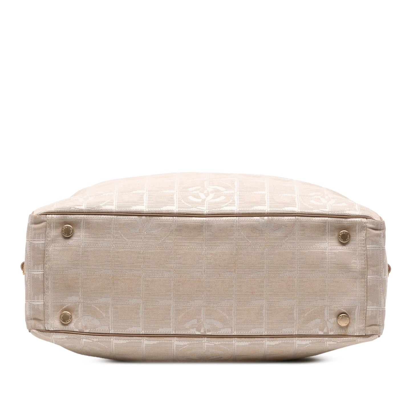 Beige Chanel New Travel Line Nylon Tote