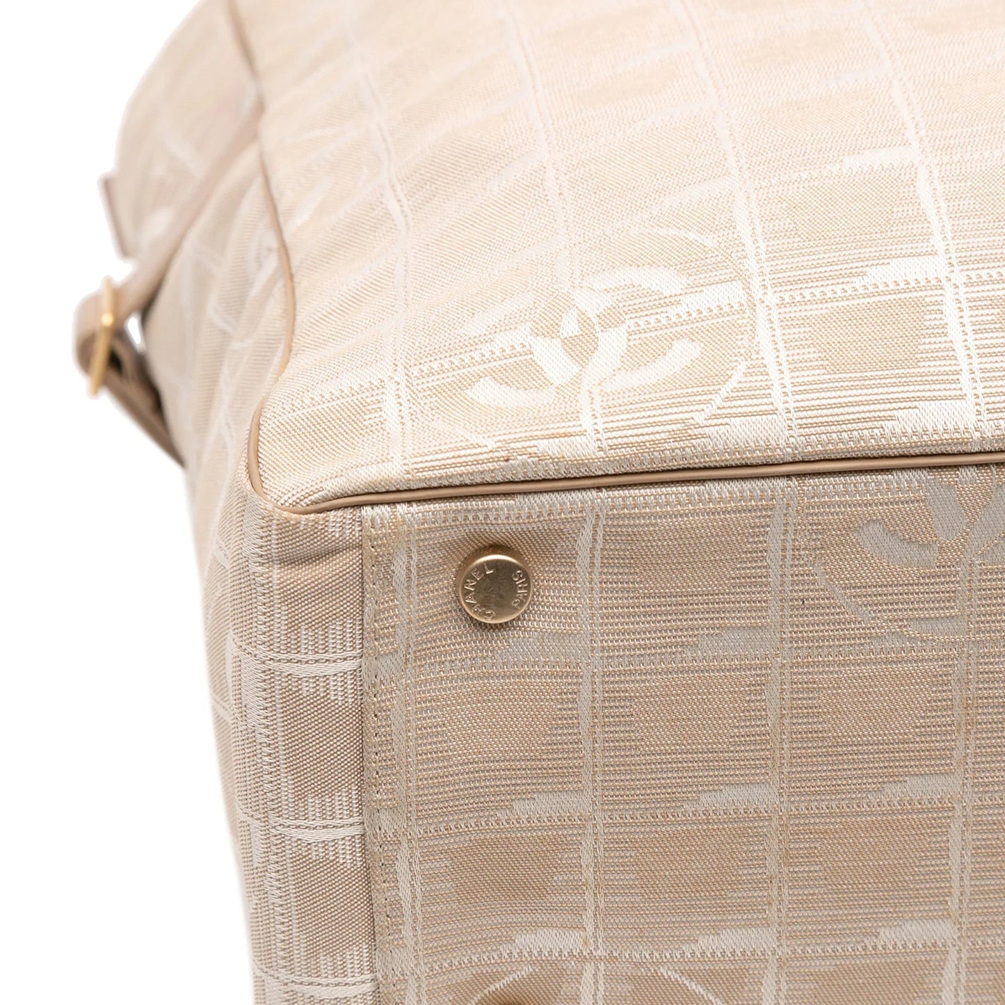 Beige Chanel New Travel Line Nylon Tote