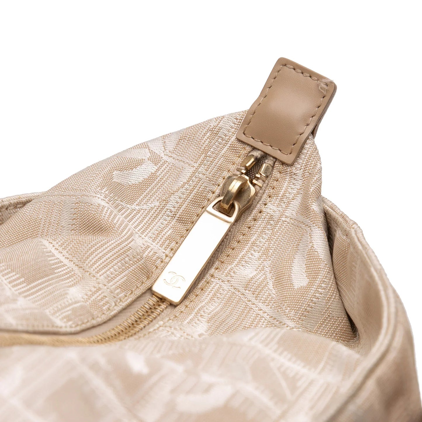 Beige Chanel New Travel Line Nylon Tote