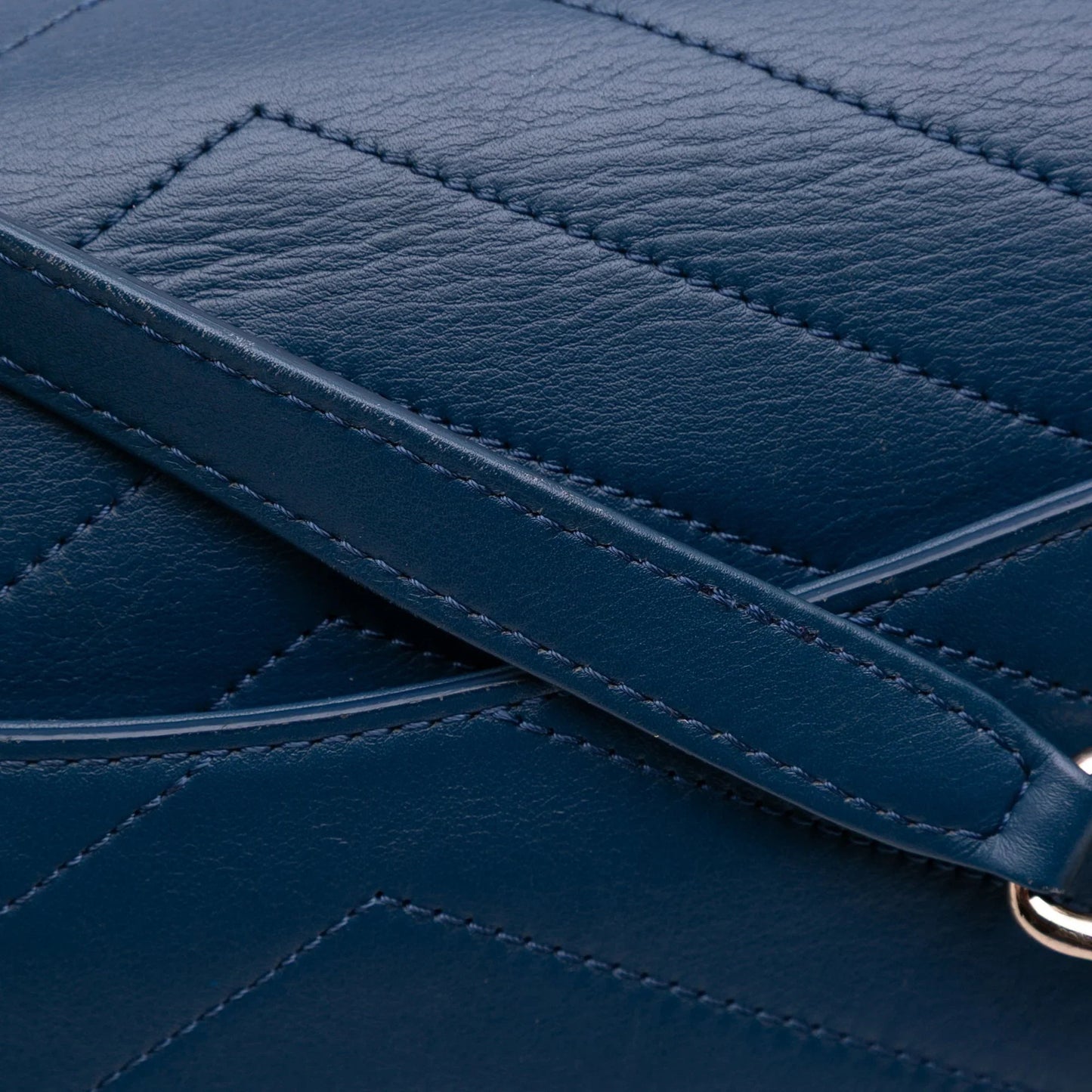 Blue Chanel Medium Calfskin Coco Chevron Envelope Flap Satchel