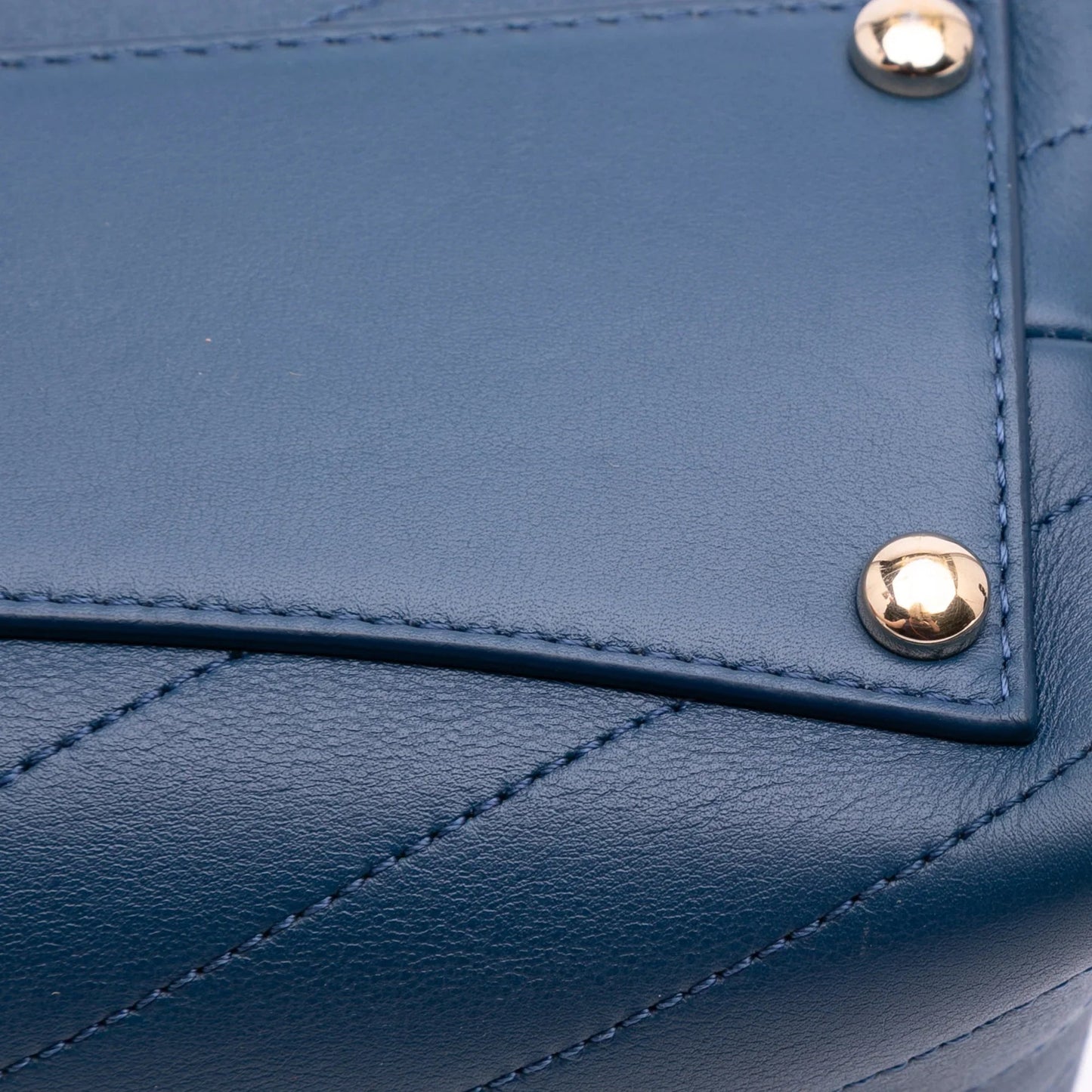 Blue Chanel Medium Calfskin Coco Chevron Envelope Flap Satchel