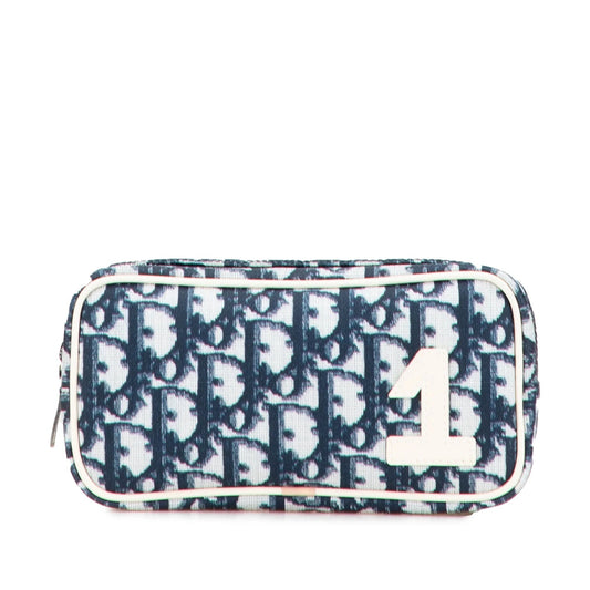Blue Dior Diorissimo Trotter Canvas Cosmetic Pouch