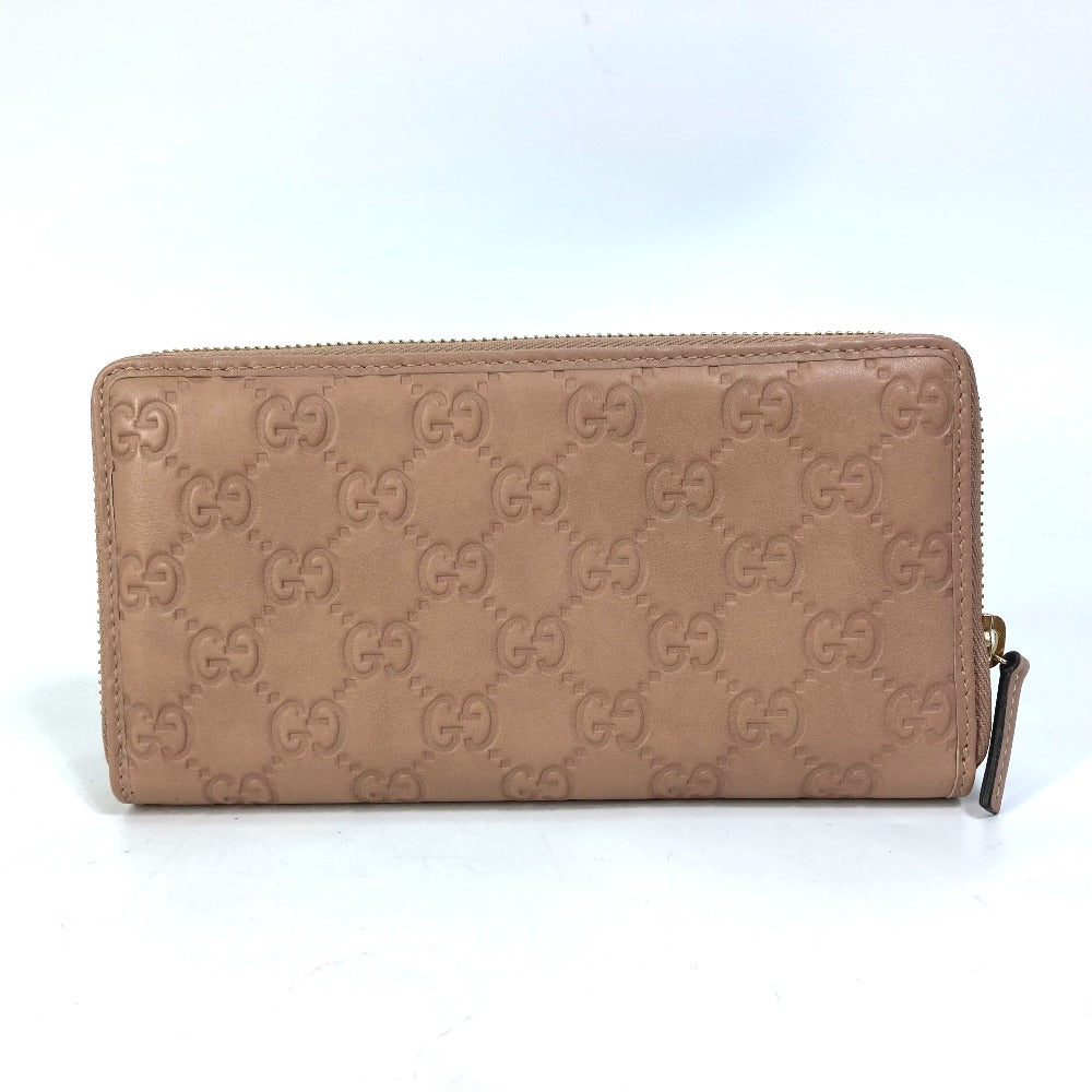 GUCCI Long Wallet Purse 257003 leather pink MAYFAI Ribbon Guccissima Ribbon Women