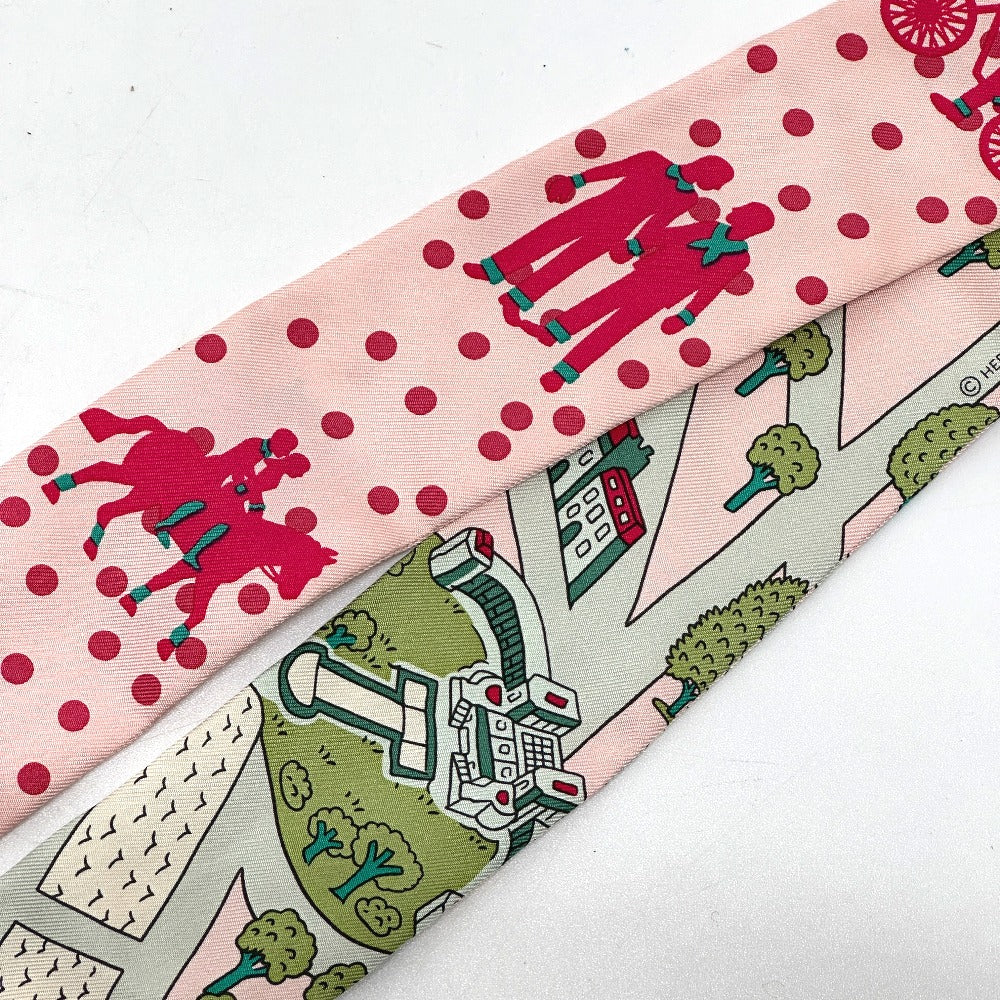 HERMES scarf silk pink Twilly Women  d