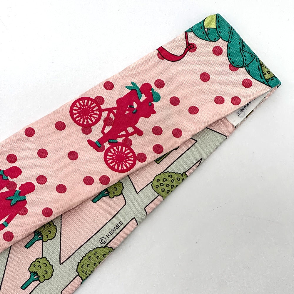HERMES scarf silk pink Twilly Women  d