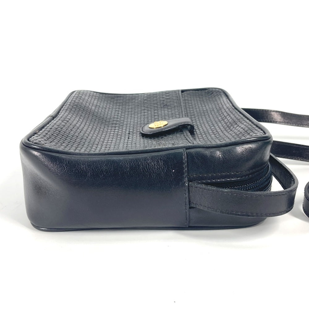 CELINE Shoulder Bag leather black   Carriage Metal Women