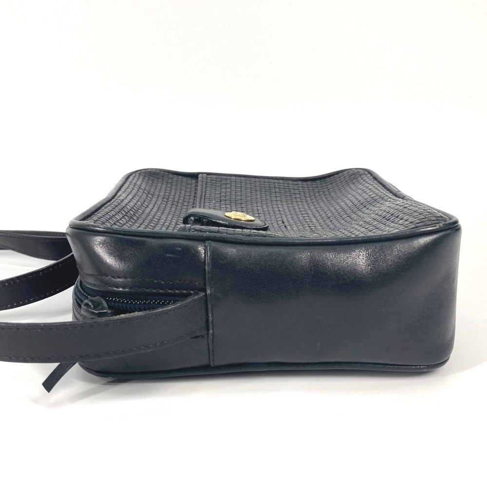 CELINE Shoulder Bag leather black   Carriage Metal Women
