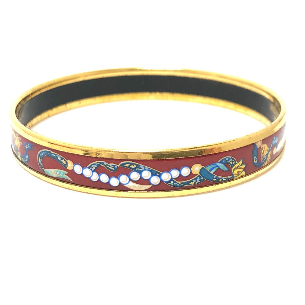 HERMES Bangle Gold Plated, Cloisonne Red type Emaille PM Women  d