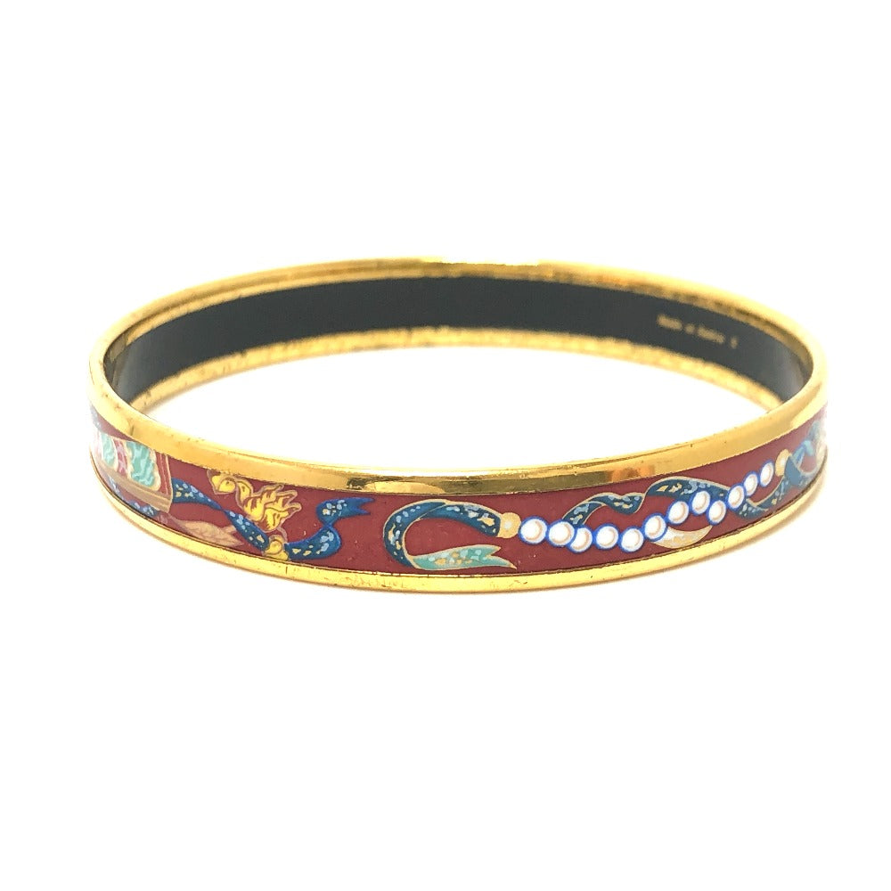 HERMES Bangle Gold Plated, Cloisonne Red type Emaille PM Women  d