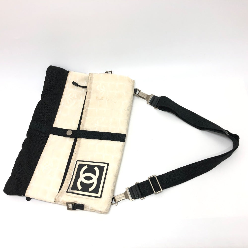 CHANEL Shoulder Bag canvas white CC COCO Mark New travel line Women
