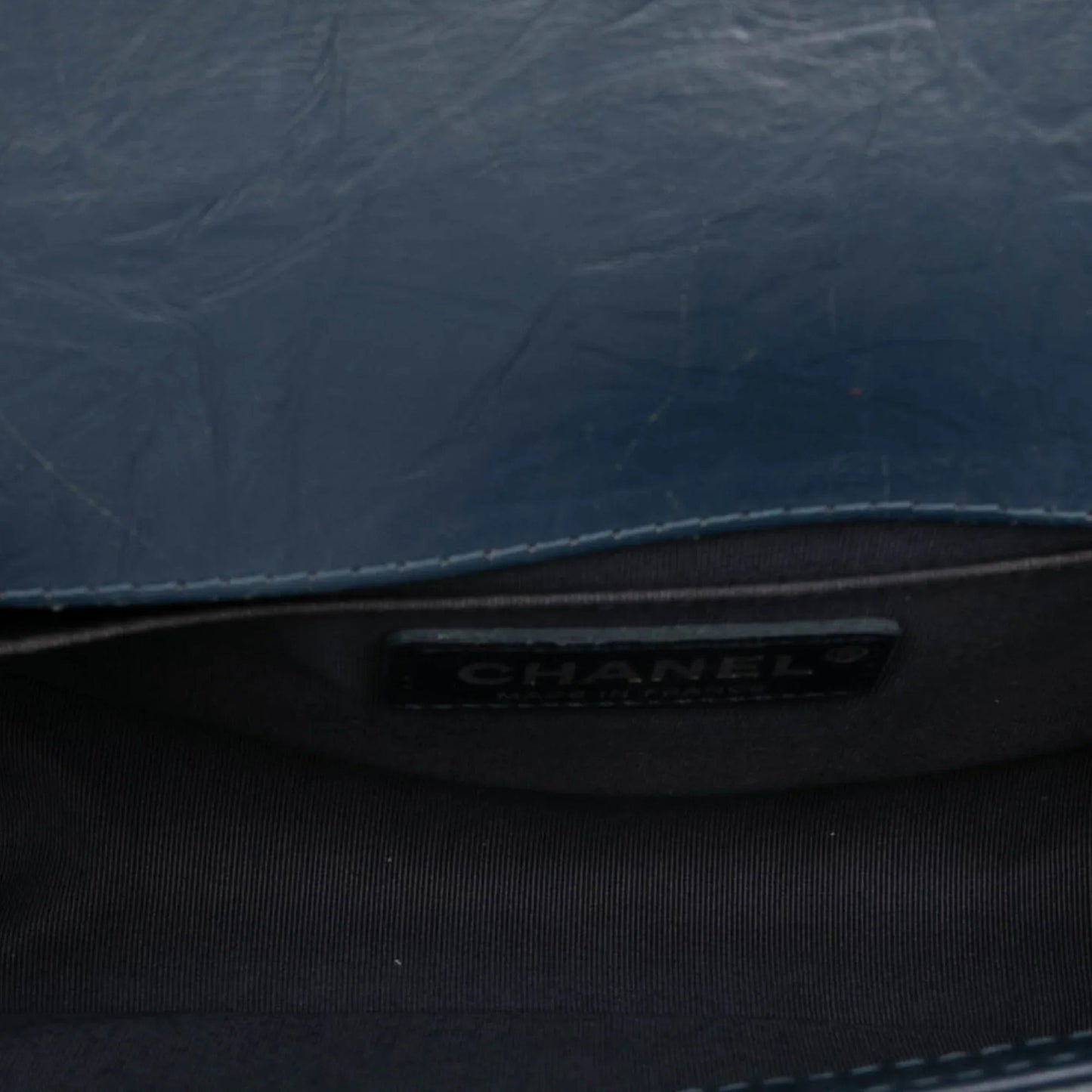 Blue Chanel Small Chevron Aged Calfskin Jacket Boy Flap Crossbody Bag
