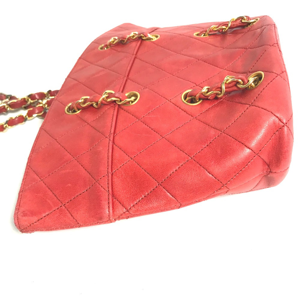 CHANEL Shoulder Bag lambskin Red   Matrasse quilting Women