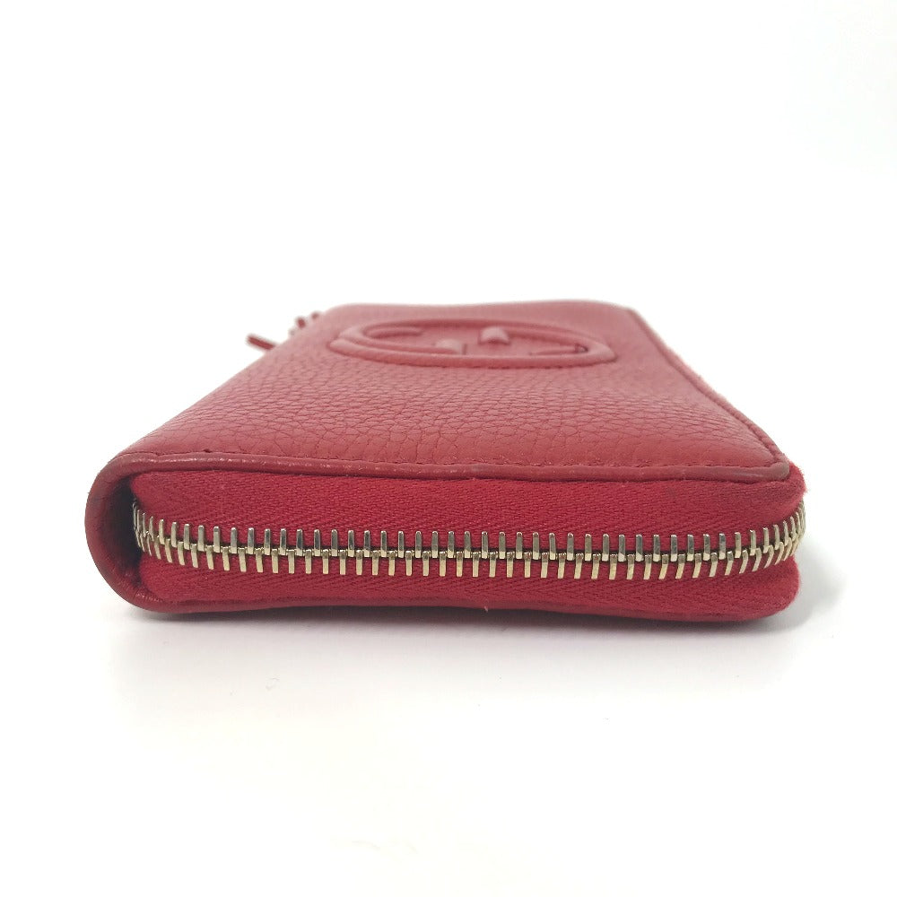 GUCCI Long Wallet Purse 598187 leather Red Long wallet with tassel GG Soho Women