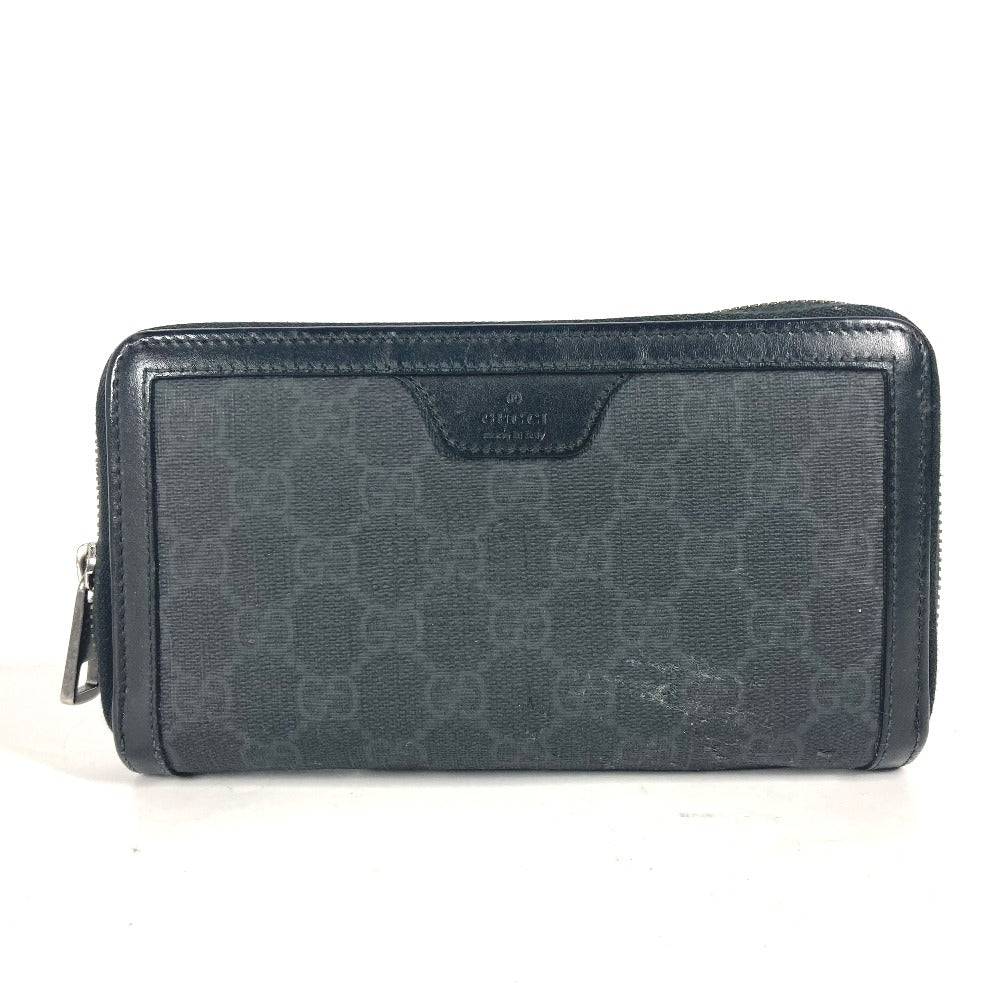 GUCCI Long Wallet Purse 322147 GG Supreme canvas, leather gray Long wallet GG Supreme mens