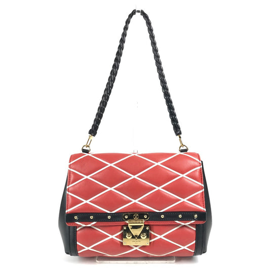 LOUIS VUITTON Shoulder Bag leather Red Maltage Line Pochette Flap