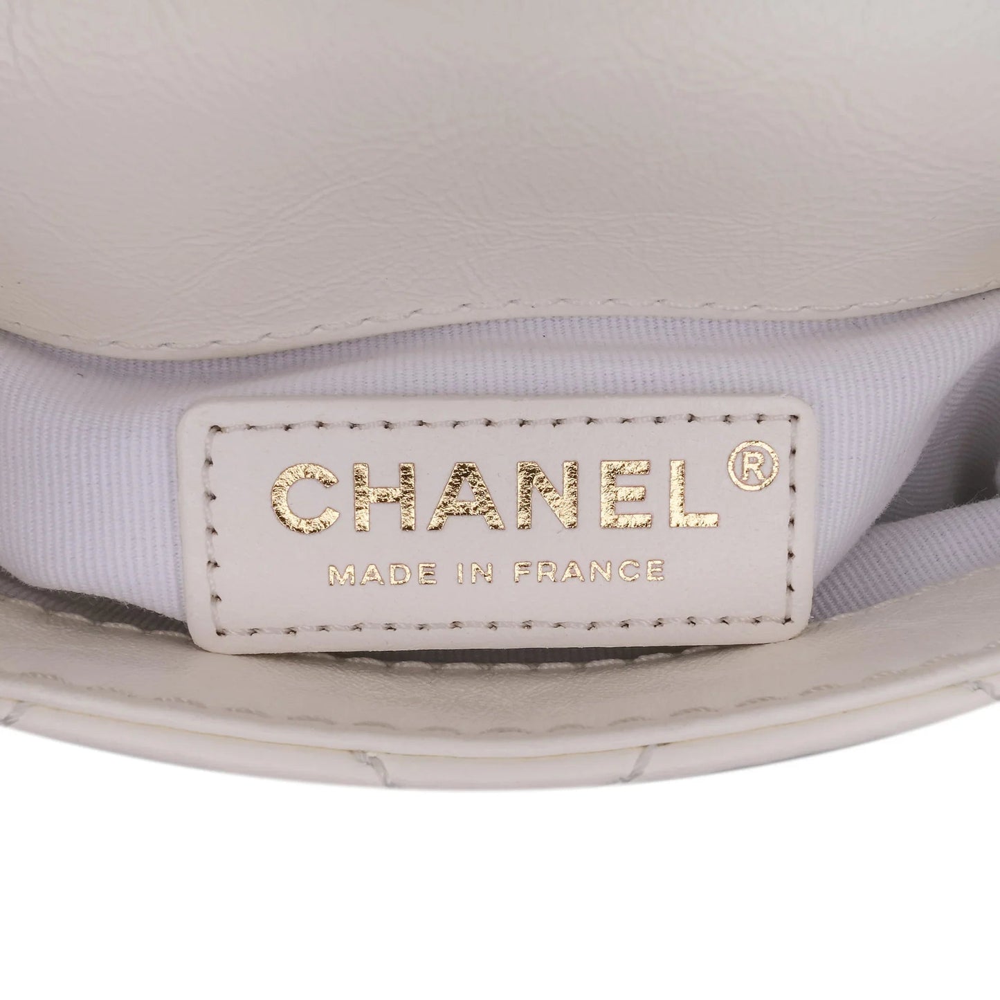 White Chanel Mini Aged Calfskin City School Flap Satchel