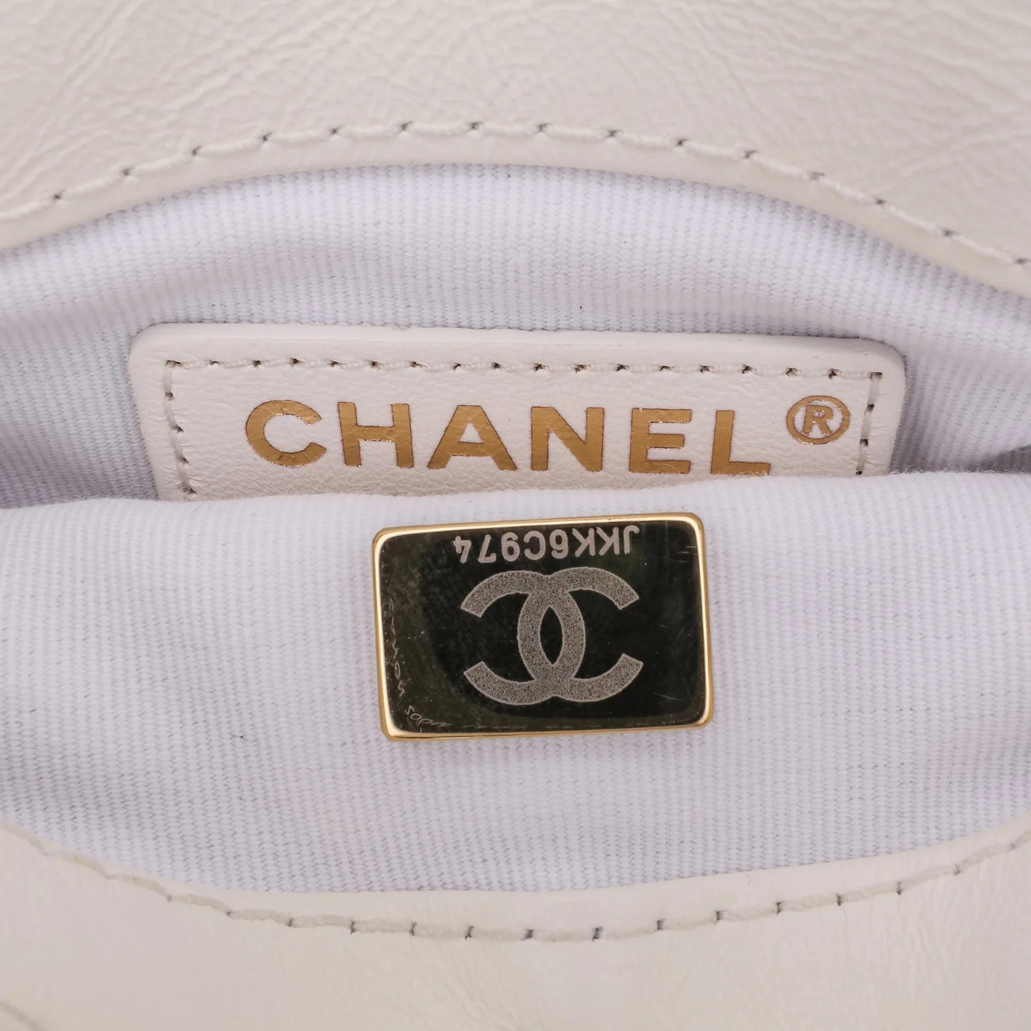 White Chanel Mini Aged Calfskin City School Flap Satchel