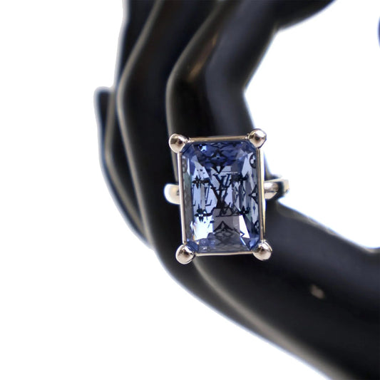 Silver Louis Vuitton Monogram Crystal Ring