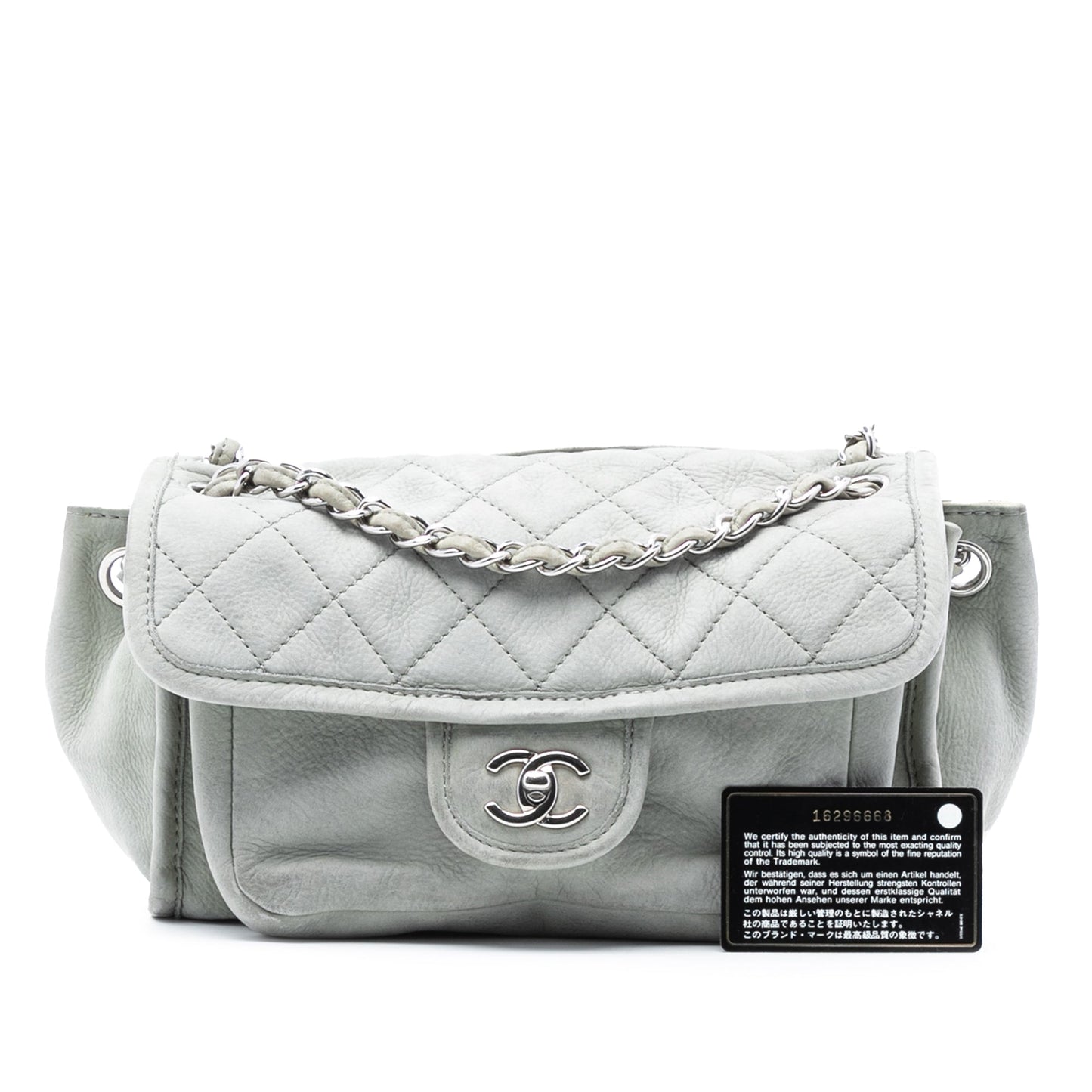 Gray Chanel Calfskin French Riviera Shoulder Bag