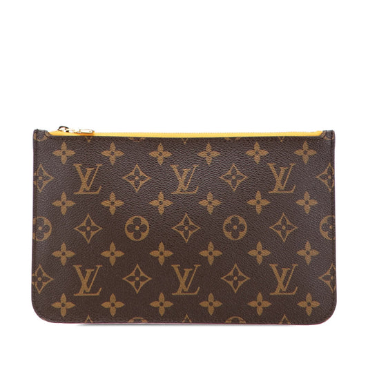 Brown Louis Vuitton Monogram Neverfull Pouch