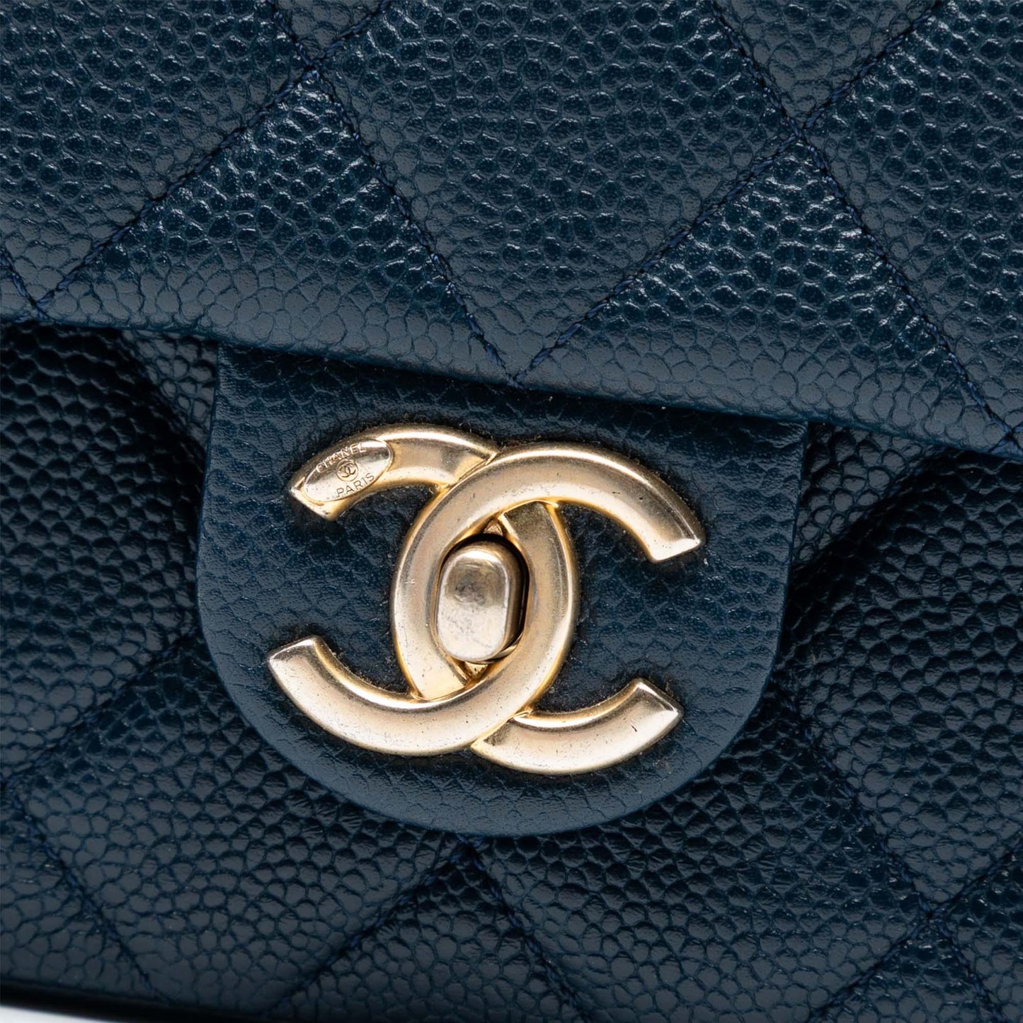 Blue Chanel Mini Quilted Caviar Chain Soul Flap Crossbody Bag