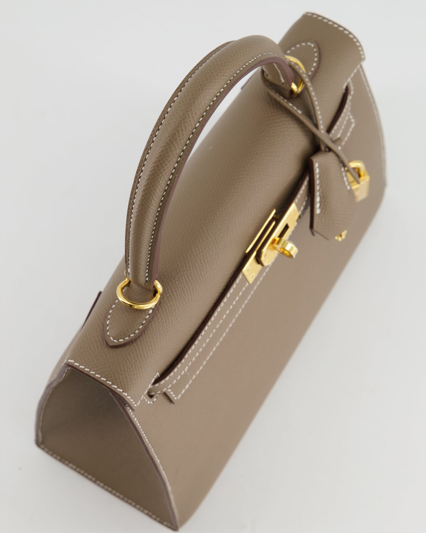 *HOLY GRAIL* Herm�s Kelly 25 Sellier Bag in Etoupe Epsom Leather and Gold Hardware