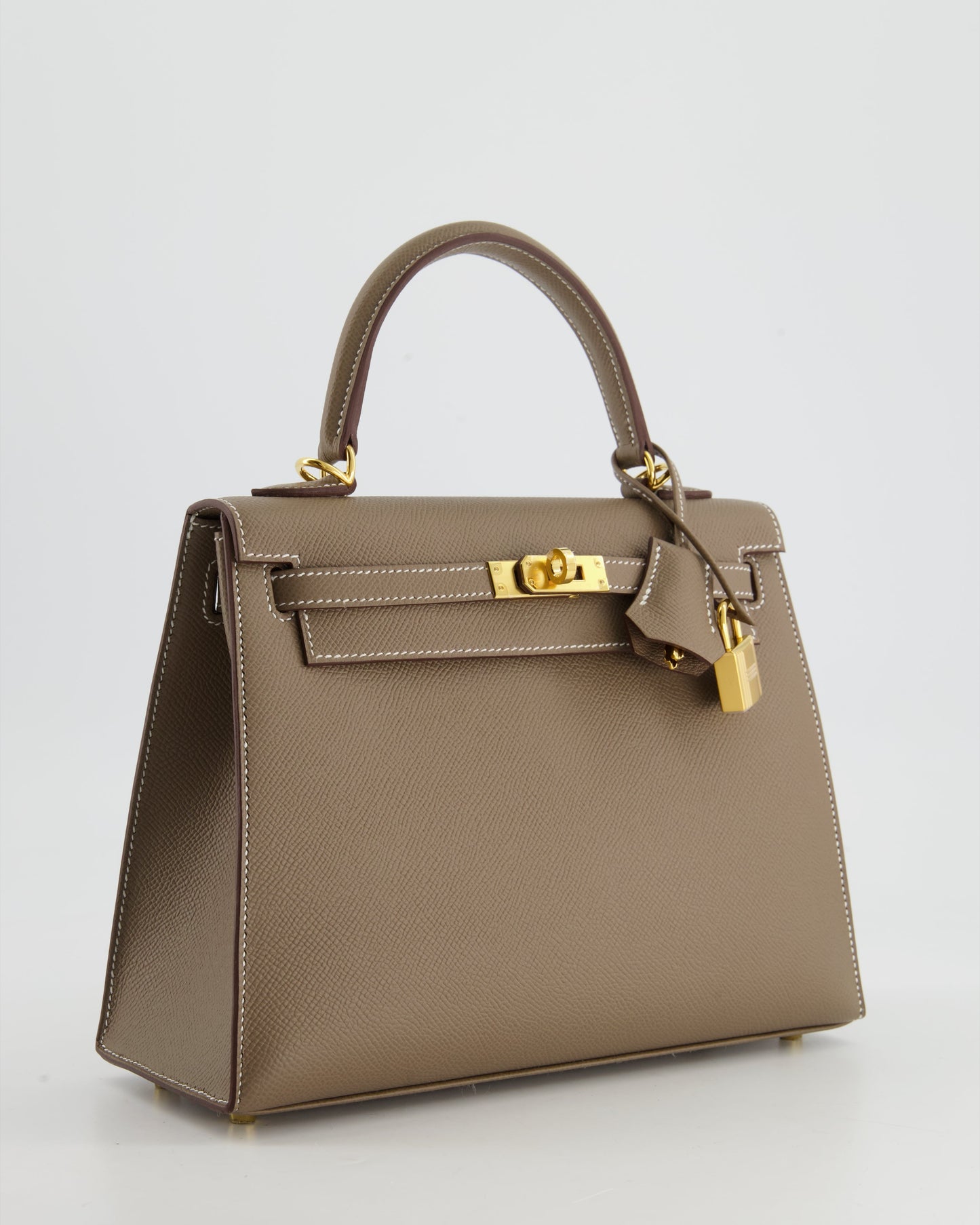 *HOLY GRAIL* Herm�s Kelly 25 Sellier Bag in Etoupe Epsom Leather and Gold Hardware