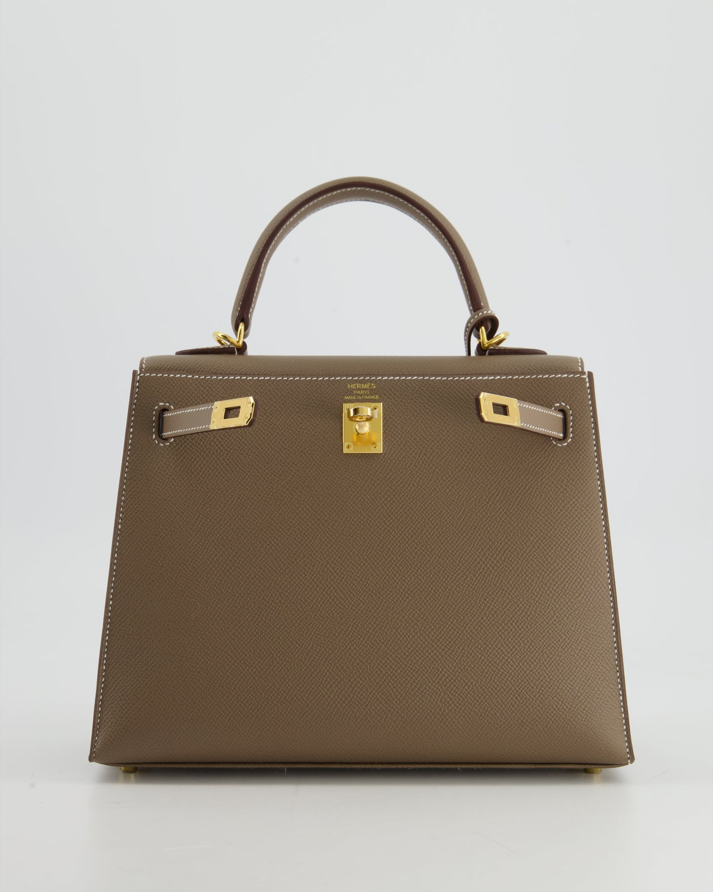 *HOLY GRAIL* Herm�s Kelly 25 Sellier Bag in Etoupe Epsom Leather and Gold Hardware