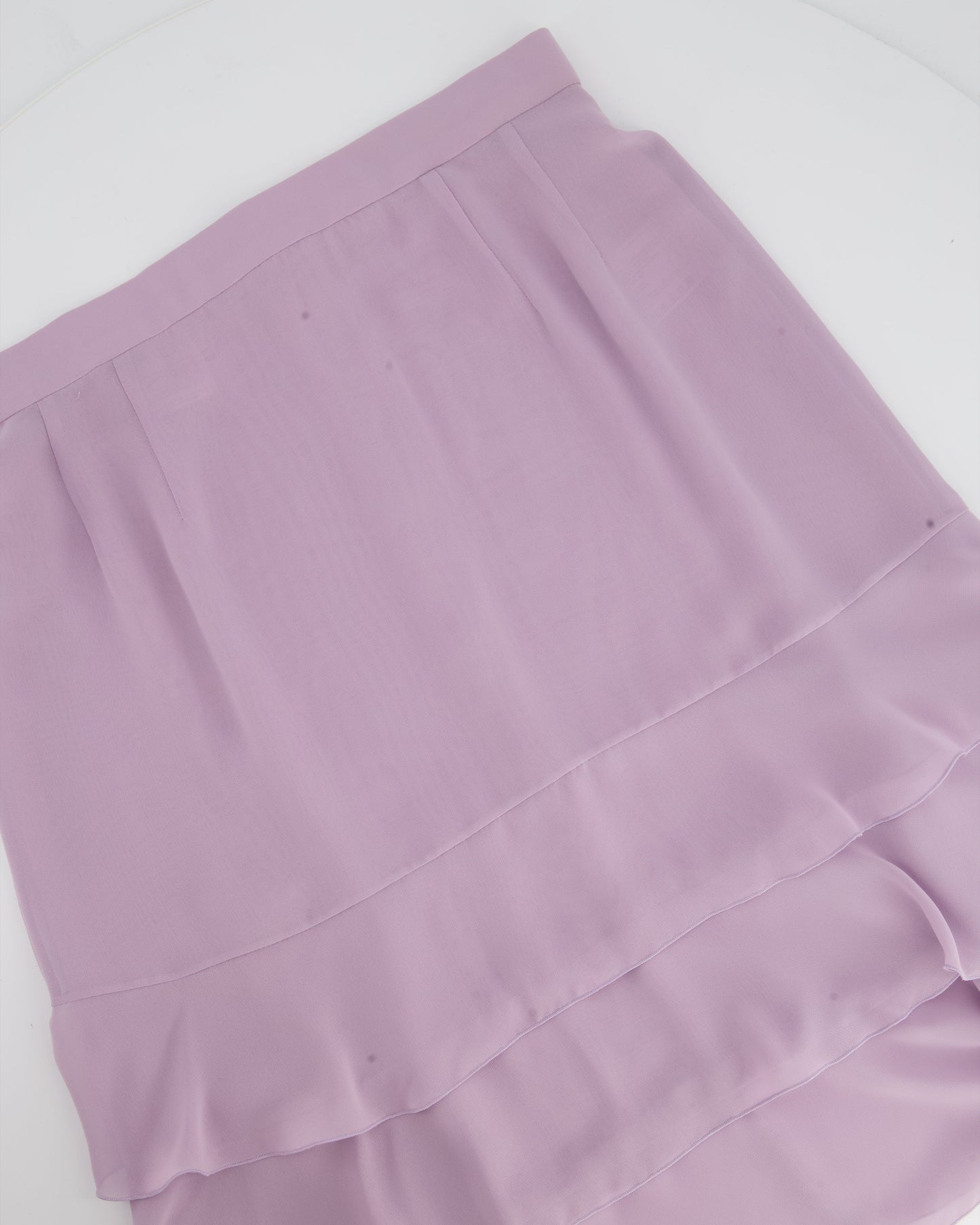 *HOT  * Chanel   98C Lilac Tiered Midi Skirt Size FR 38 (UK 10)