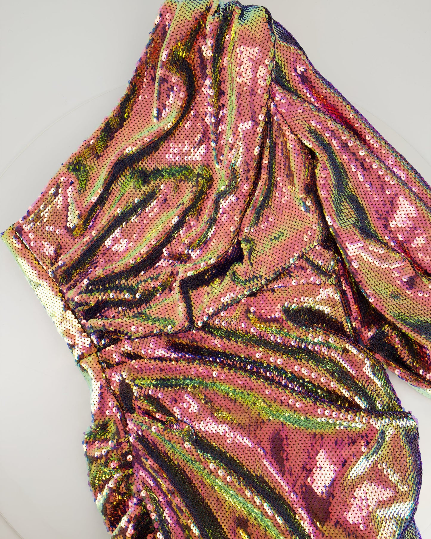 Alex Perry Multi-Coloured One Shoulder Sequin Dress Size UK 8