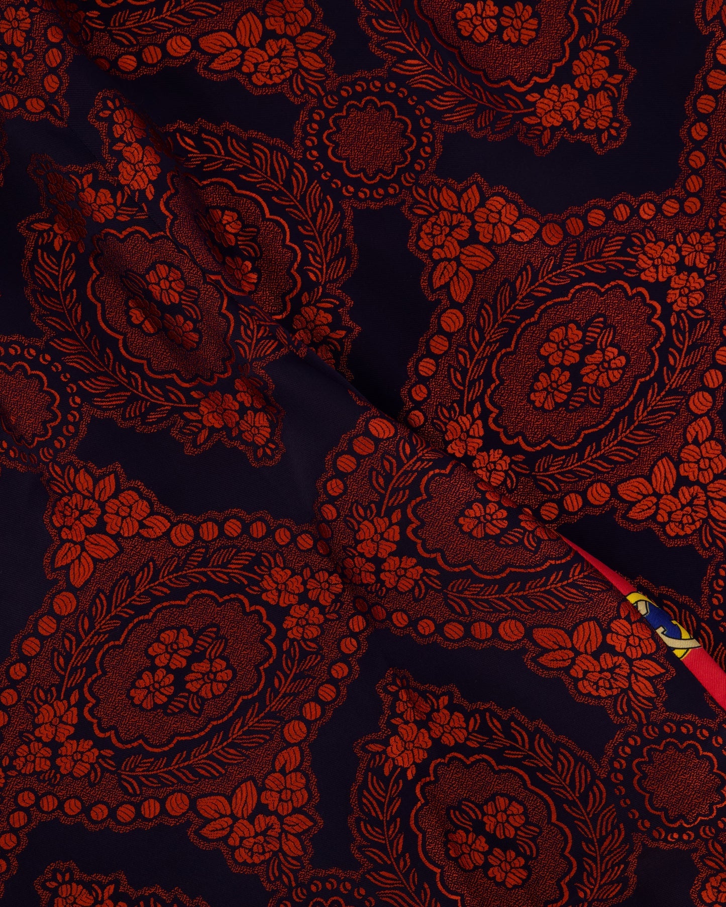 Gucci Red and Blue Silk GG & Floral Jacquard Tro rs Size XXS (UK 4)