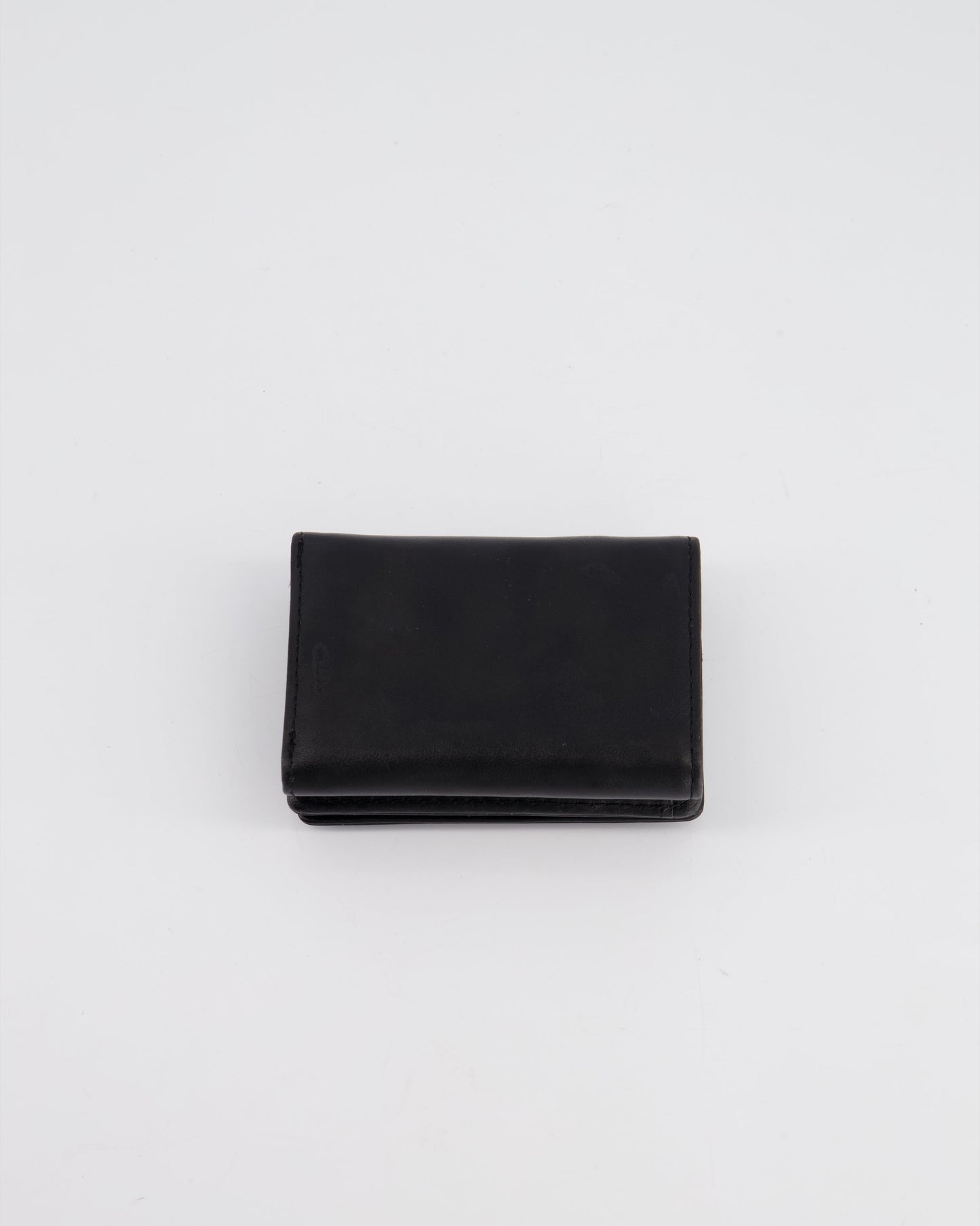 Diesel Black 1DR Leather Coin Purse with Silver Hardware
