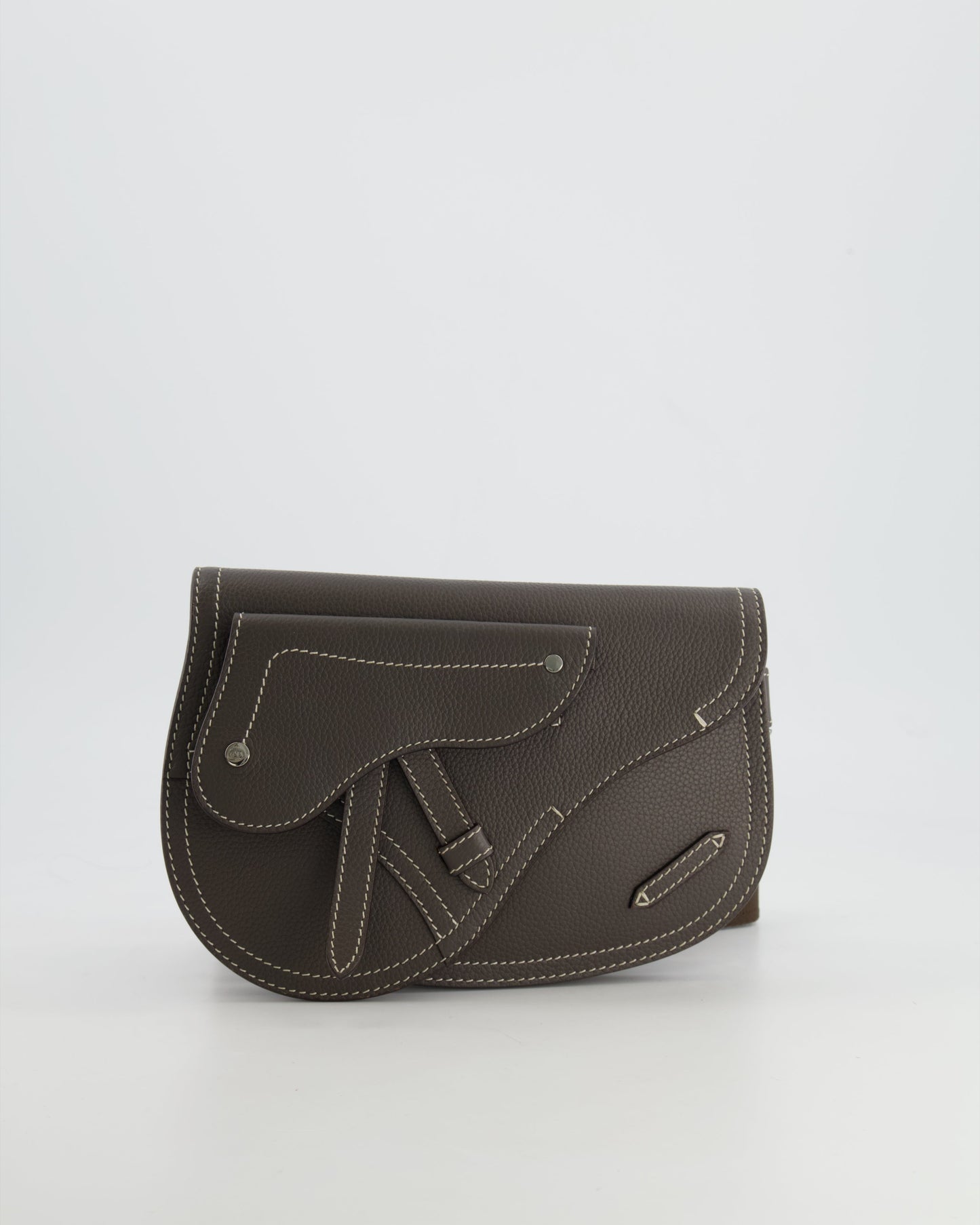 Christian Dior Brown Saddle Pouch Bag with Silver Hardware RRP £1,950
