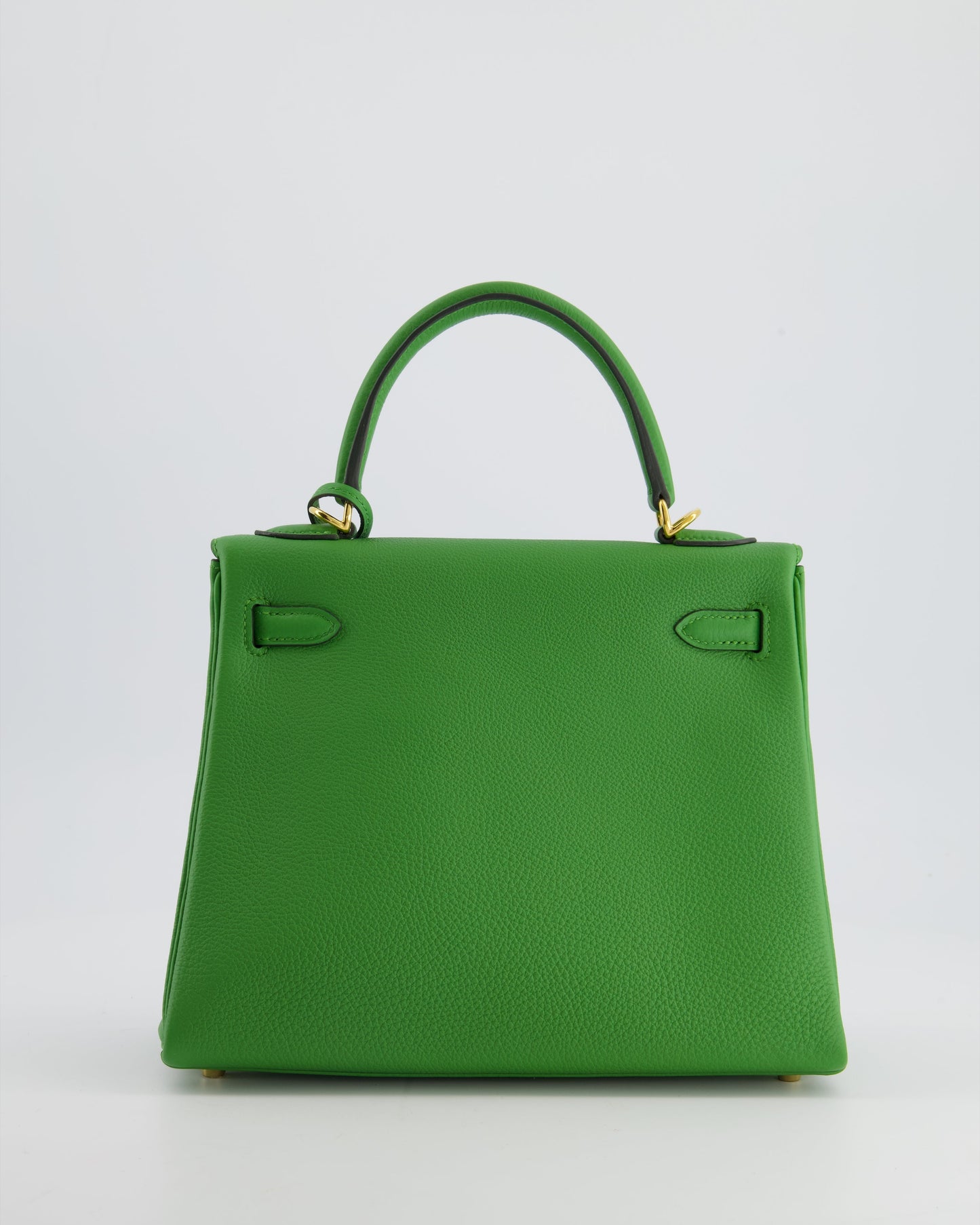 *RARE* The Elite Bags Kelly 25 Retourne Bag in Vert Yucca Togo Leather and Gold Hardware