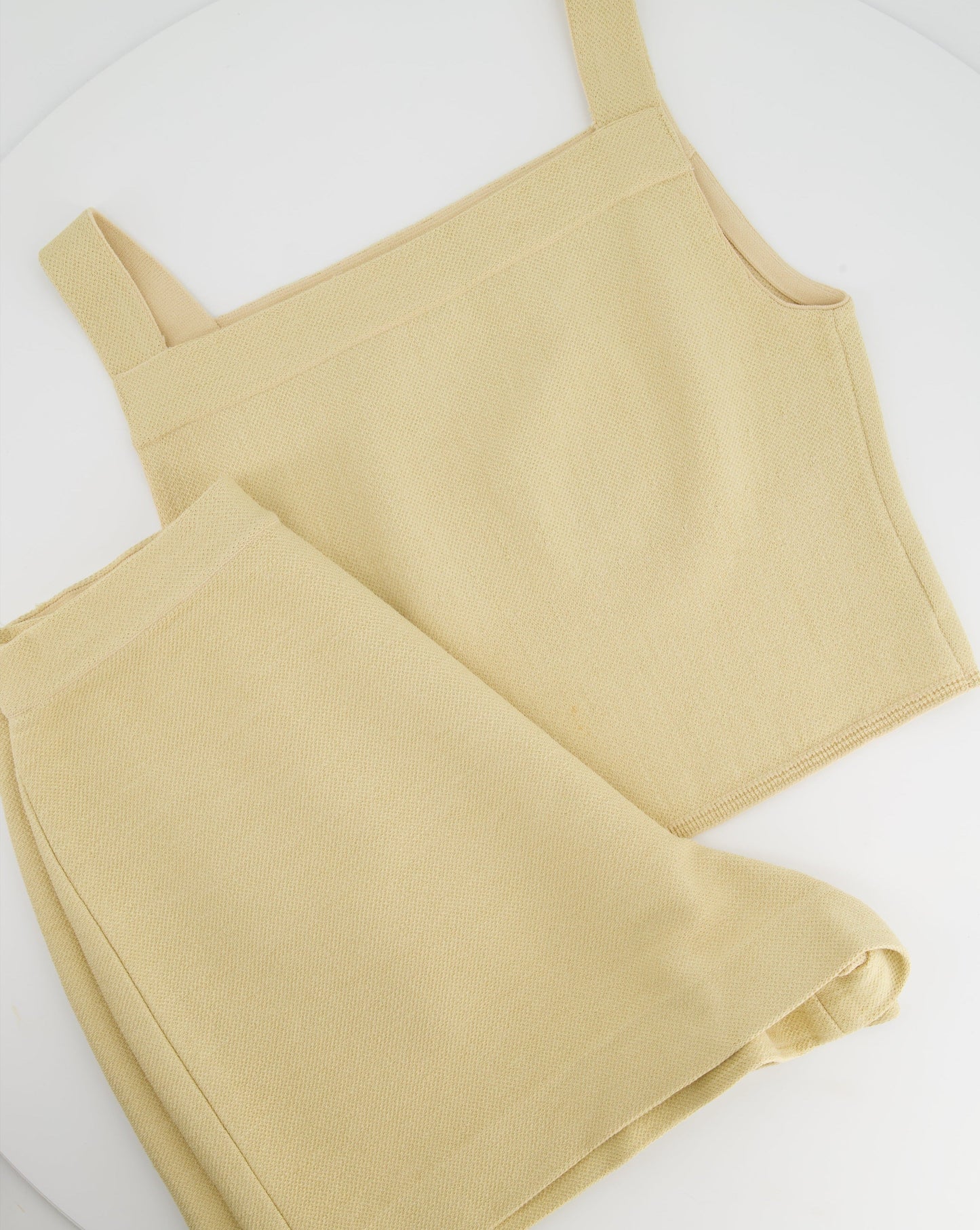 Ala•a Beige Knitted Vest and Shorts Set Size FR 36 (UK 8)