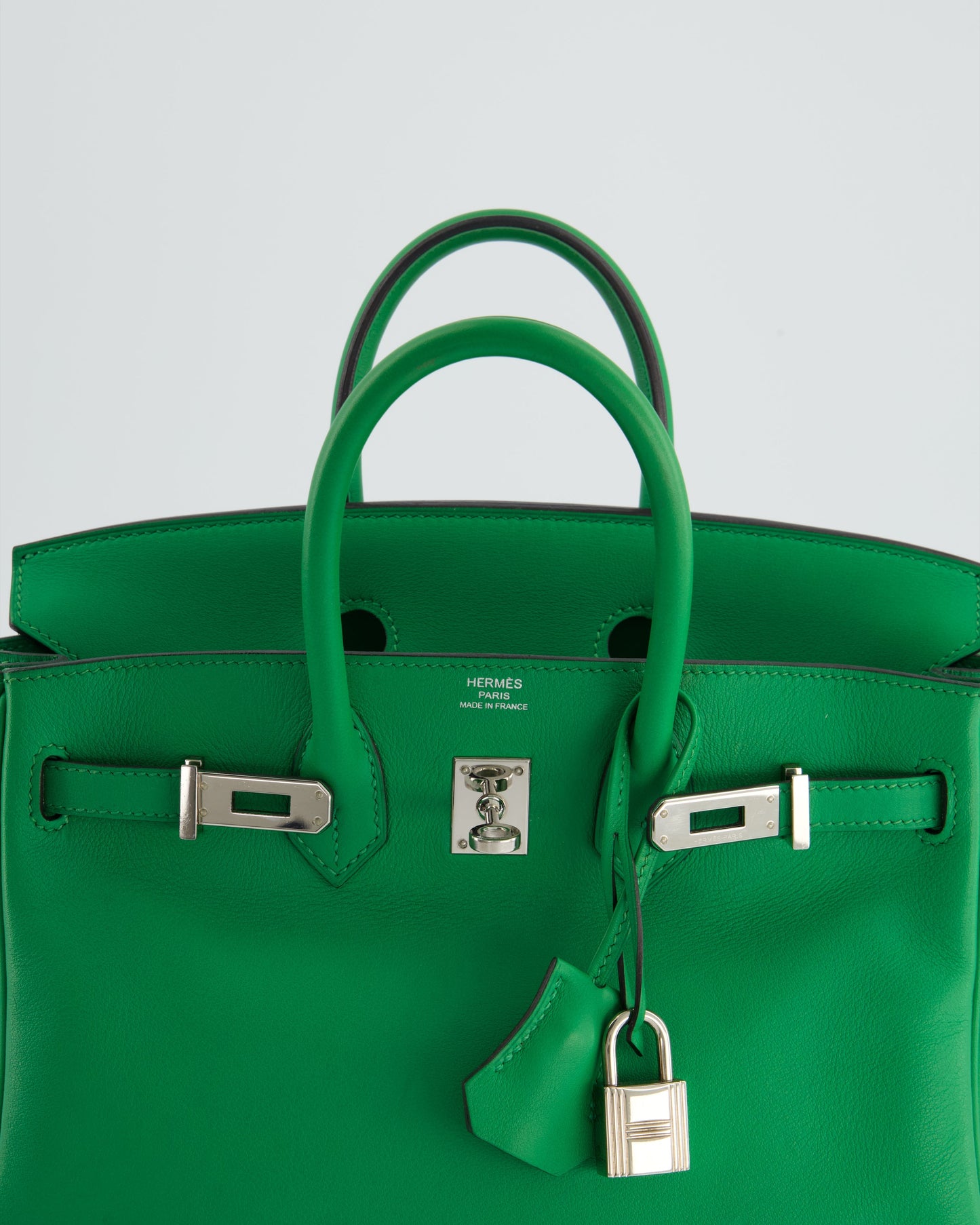 *FIRE PRICE* Herm�s Birkin 25 Retourne Bag in Bamboo Swift Leather with Palladium Hardware Bag