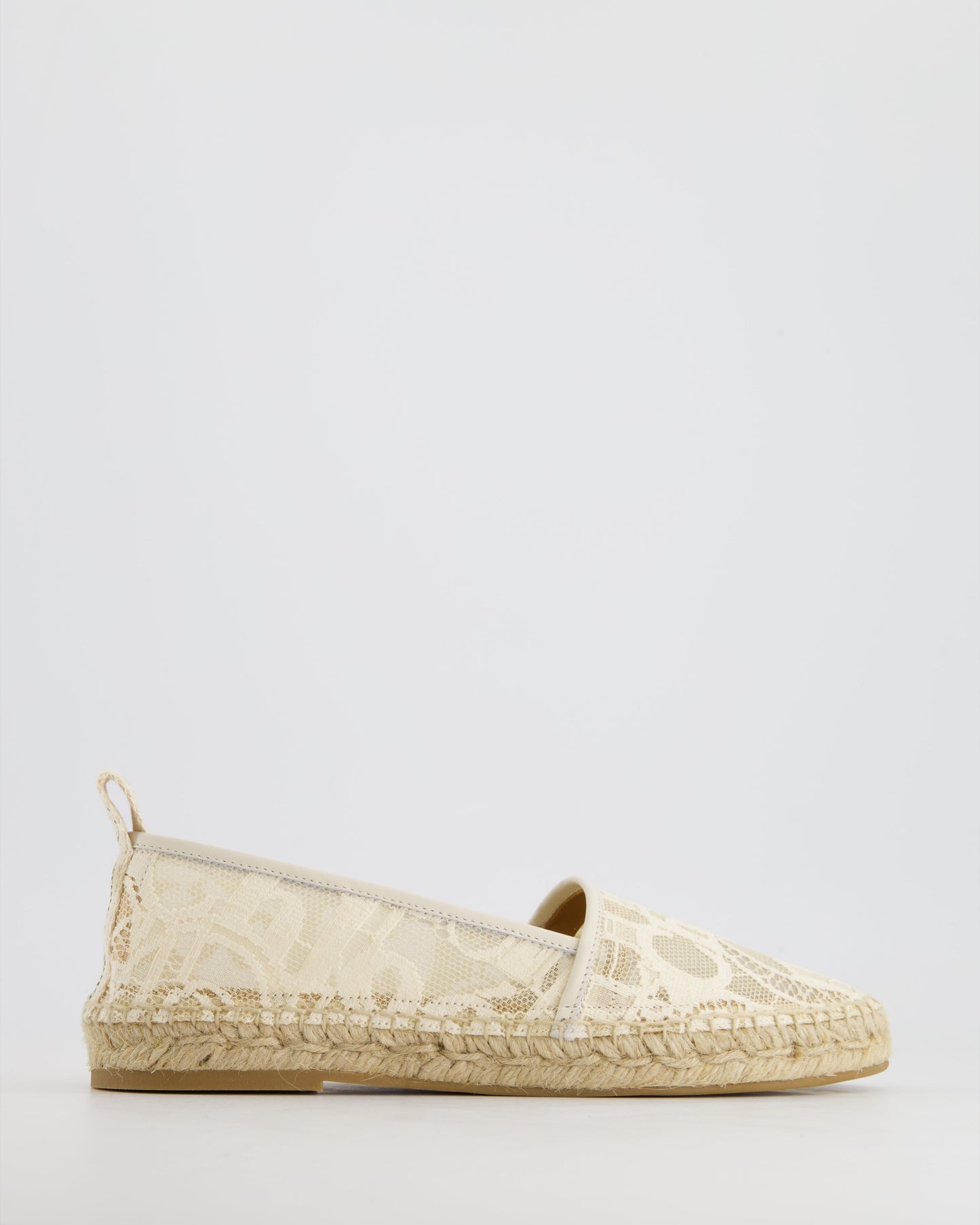 ChloŽ White Lace & Logo Detail Espadrilles Size EU 38
