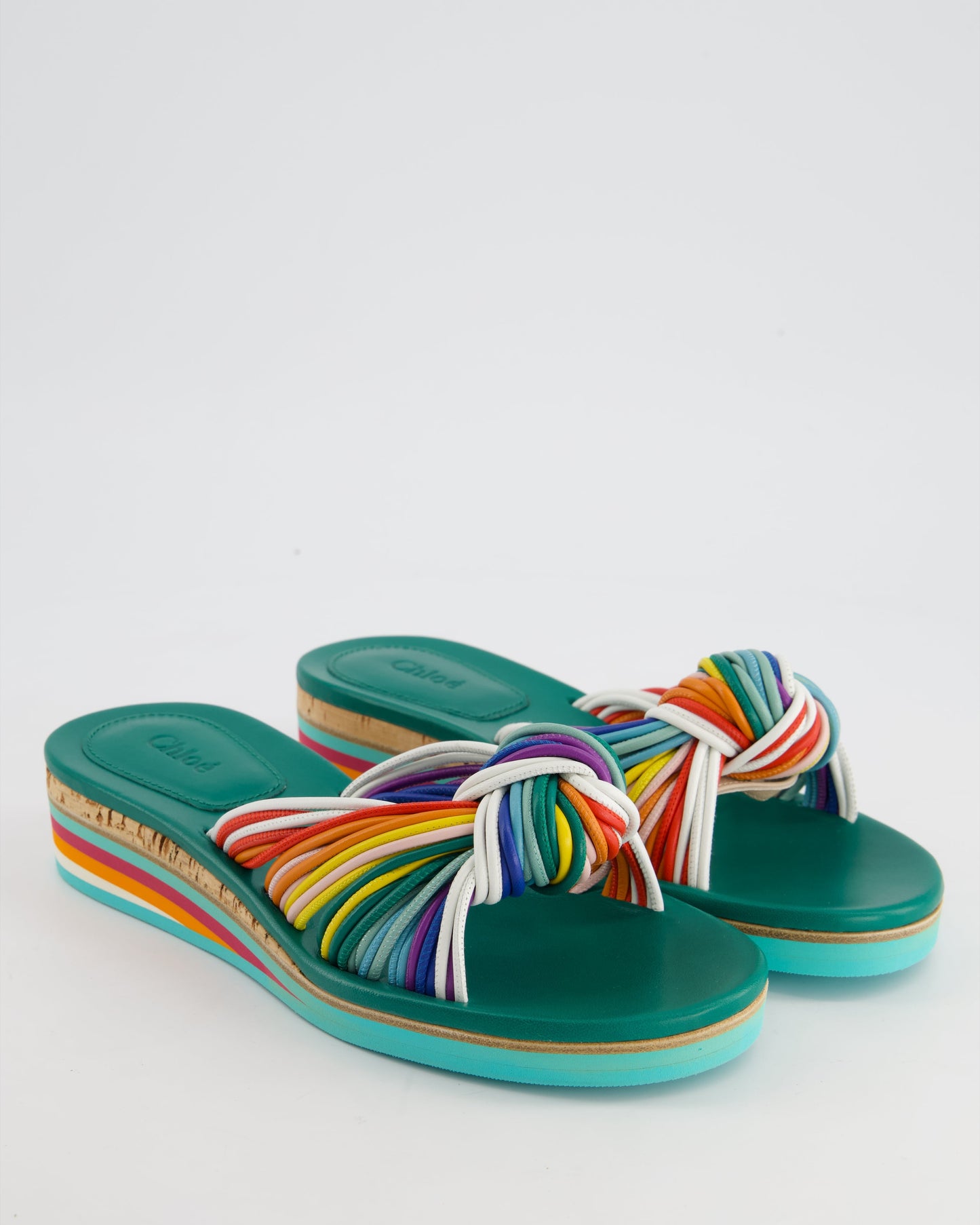 ChloŽ Multicolour Beach Leather Mules Size EU 38