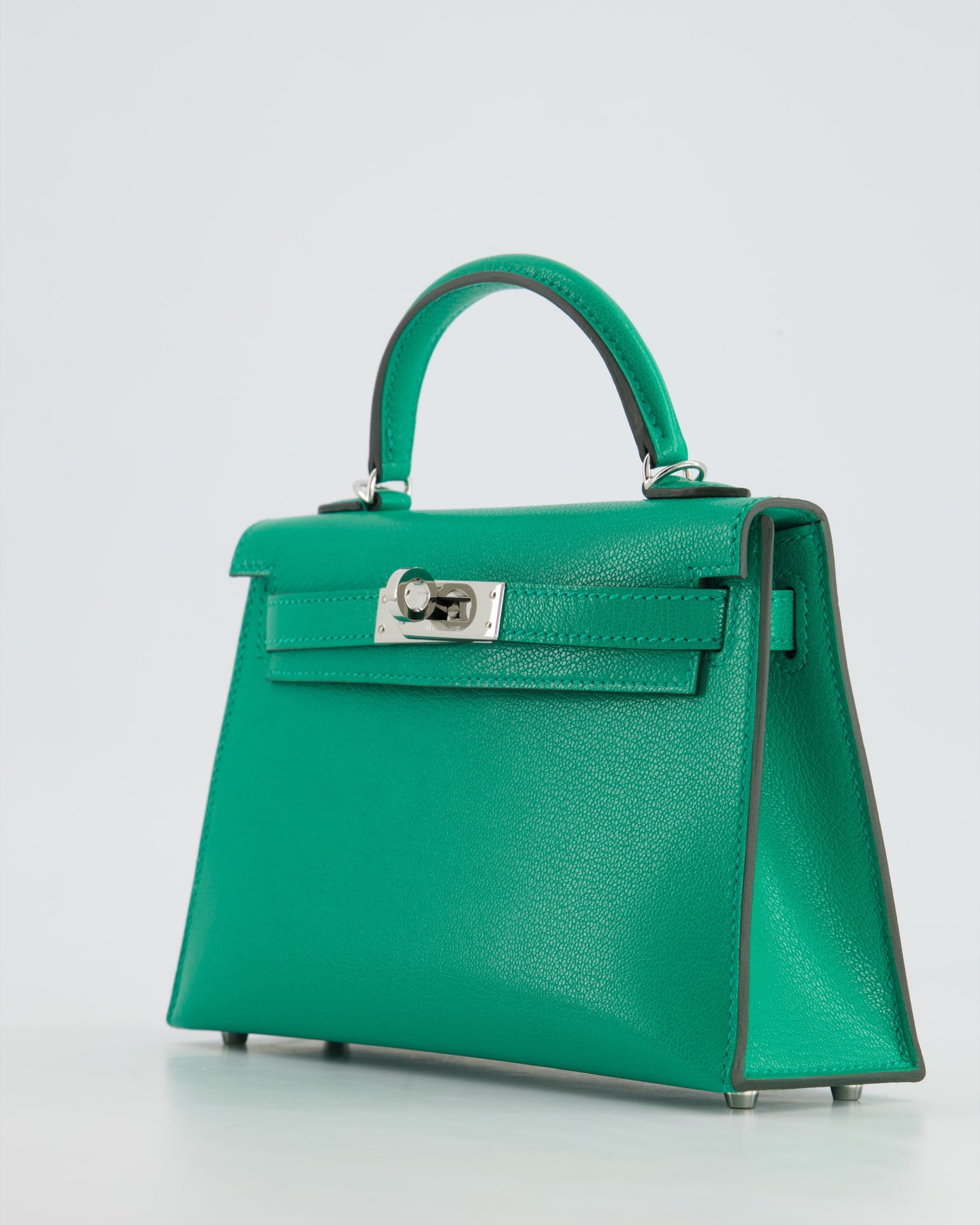 *SUPER HOT* Herm�s Mini Kelly II 20 Bag in Menthe Ch�vre Chamkila Leather with Palladium Hardware