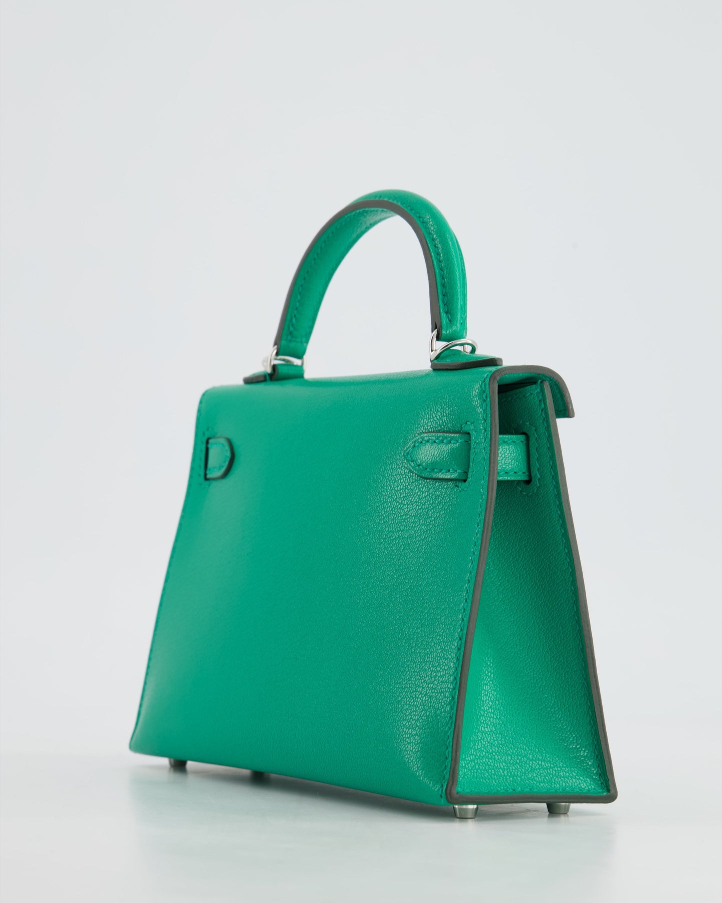 *SUPER HOT* Herm�s Mini Kelly II 20 Bag in Menthe Ch�vre Chamkila Leather with Palladium Hardware
