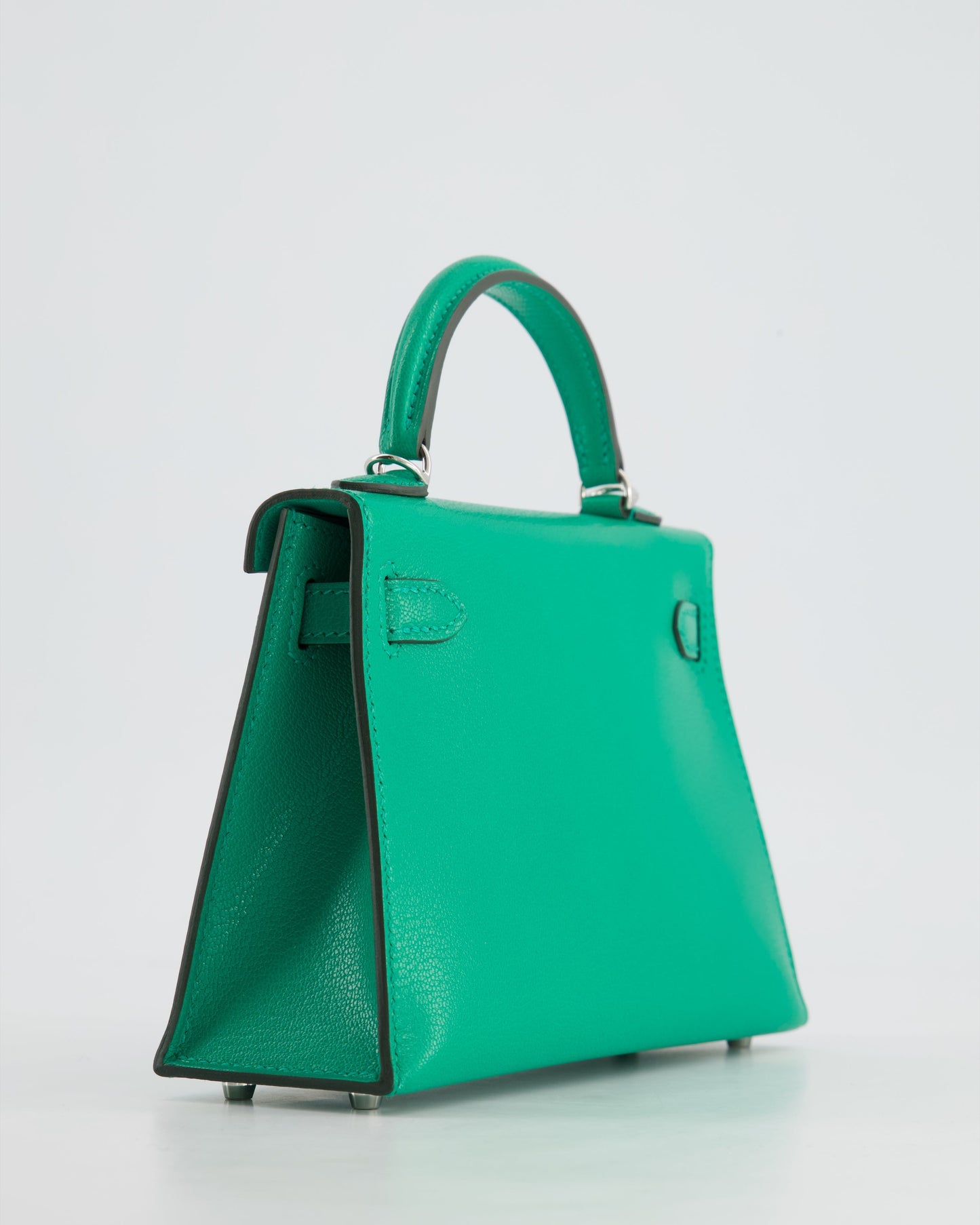 *SUPER HOT* Herm�s Mini Kelly II 20 Bag in Menthe Ch�vre Chamkila Leather with Palladium Hardware