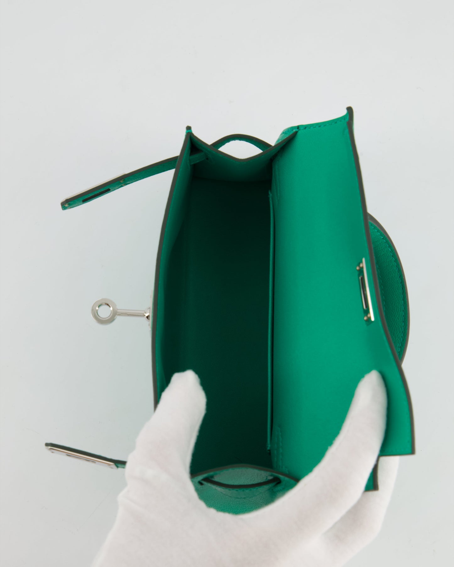 *SUPER HOT* Herm�s Mini Kelly II 20 Bag in Menthe Ch�vre Chamkila Leather with Palladium Hardware