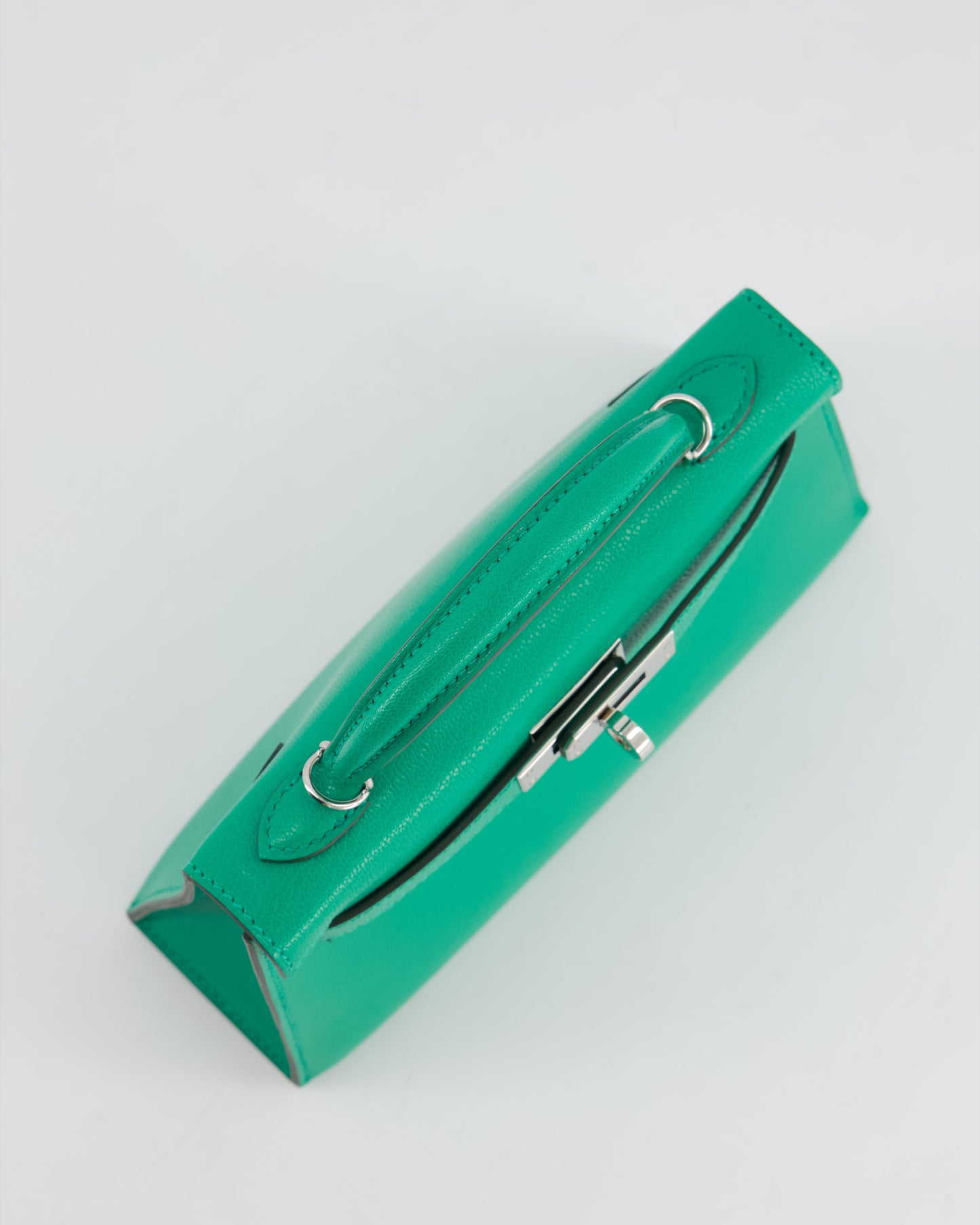 *SUPER HOT* Herm�s Mini Kelly II 20 Bag in Menthe Ch�vre Chamkila Leather with Palladium Hardware