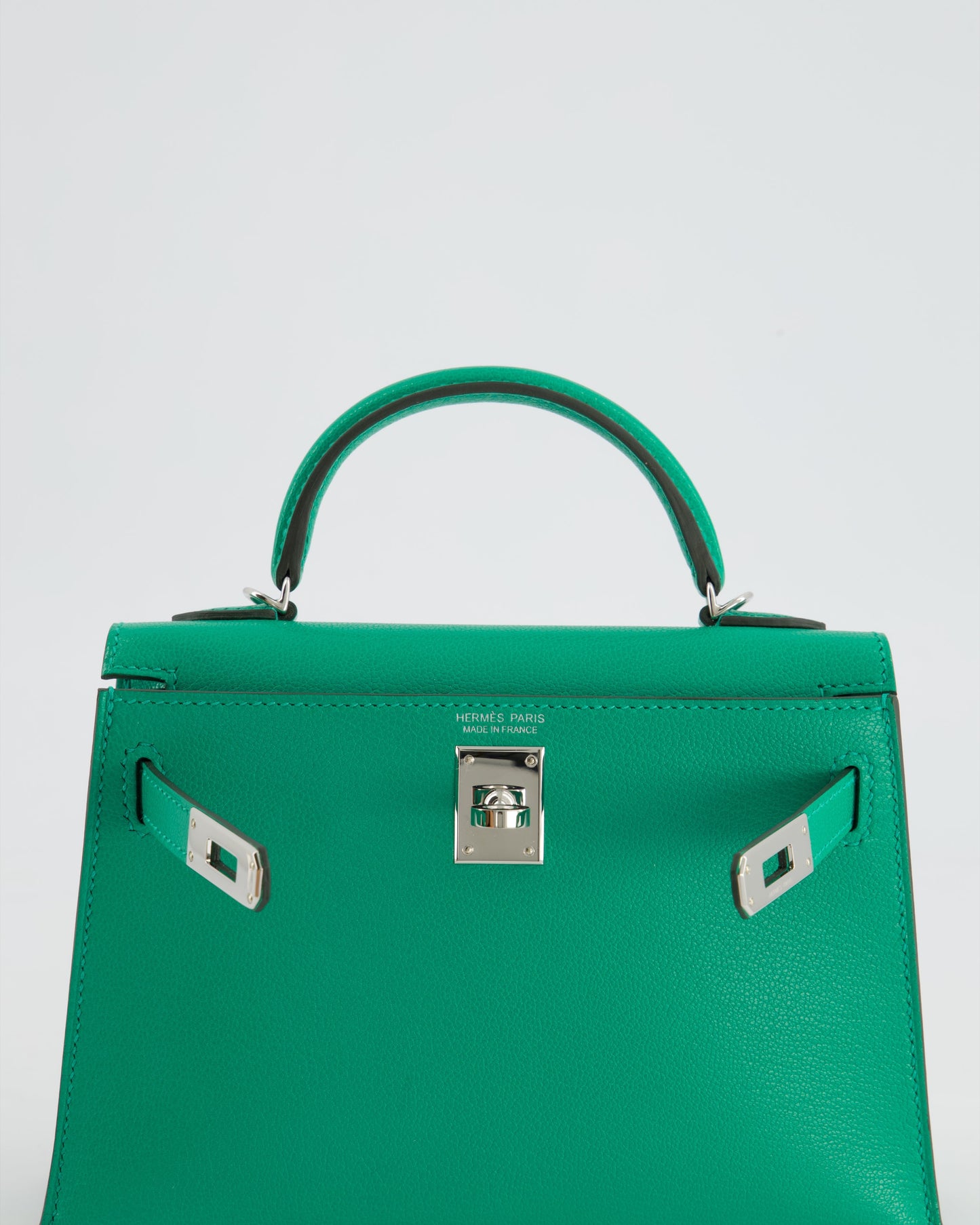*SUPER HOT* Herm�s Mini Kelly II 20 Bag in Menthe Ch�vre Chamkila Leather with Palladium Hardware