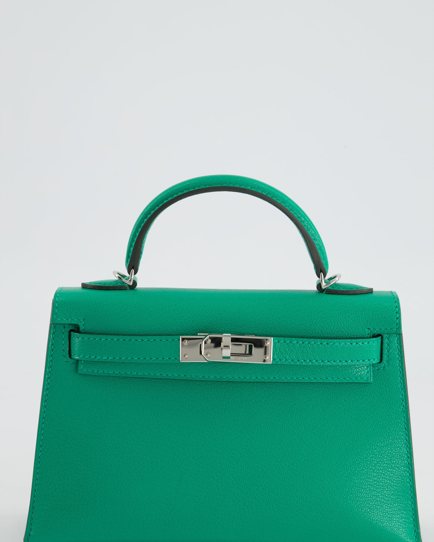 *SUPER HOT* Herm�s Mini Kelly II 20 Bag in Menthe Ch�vre Chamkila Leather with Palladium Hardware