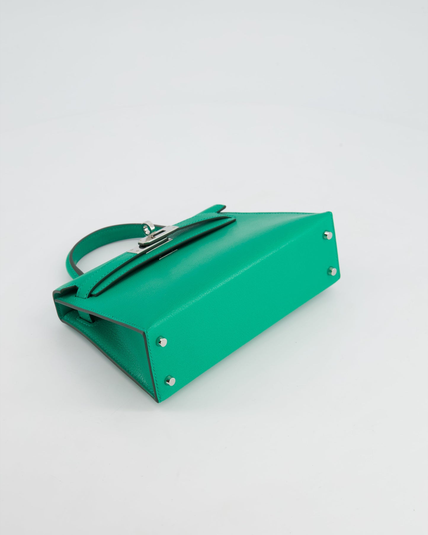 *SUPER HOT* Herm�s Mini Kelly II 20 Bag in Menthe Ch�vre Chamkila Leather with Palladium Hardware