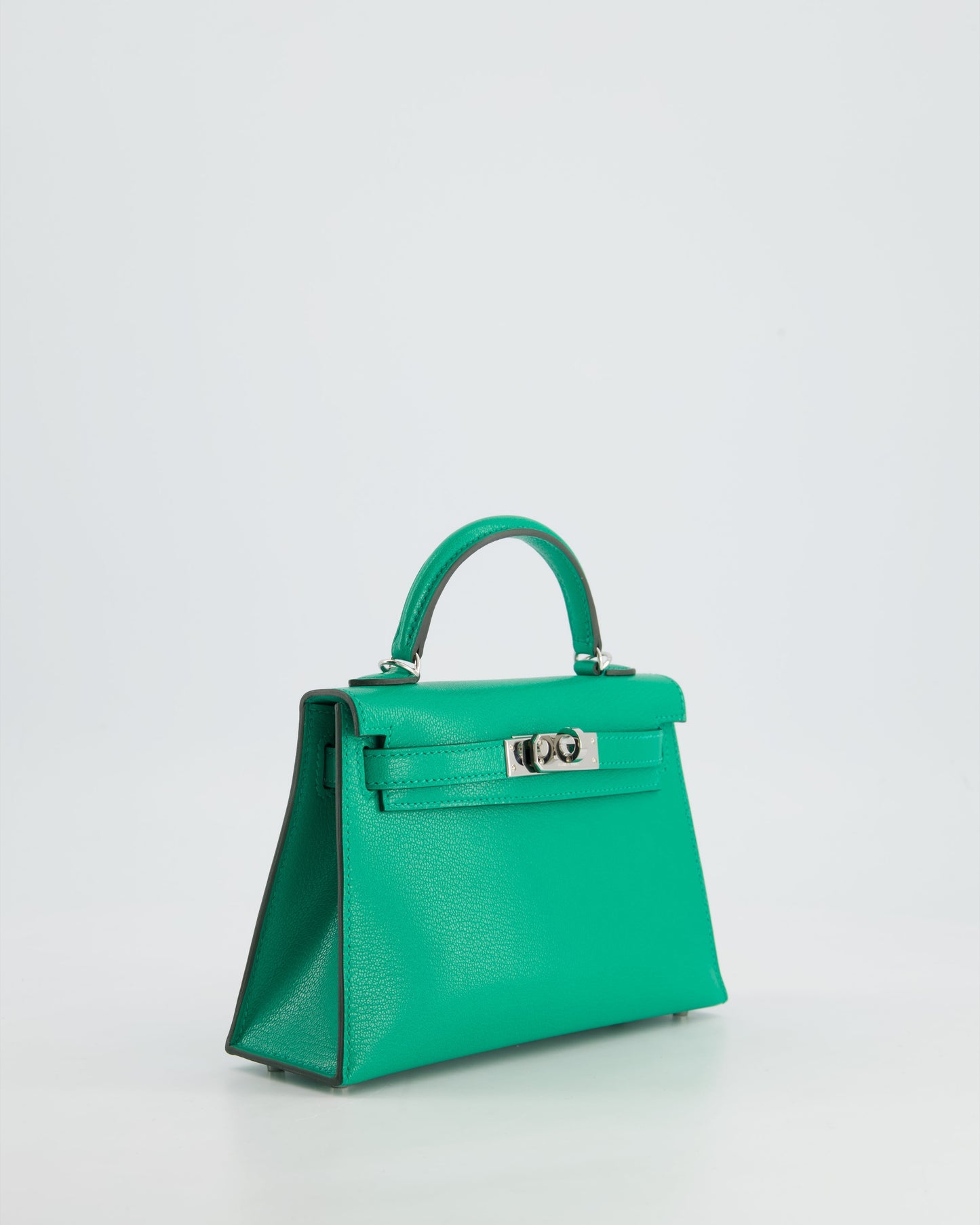 *SUPER HOT* Herm�s Mini Kelly II 20 Bag in Menthe Ch�vre Chamkila Leather with Palladium Hardware