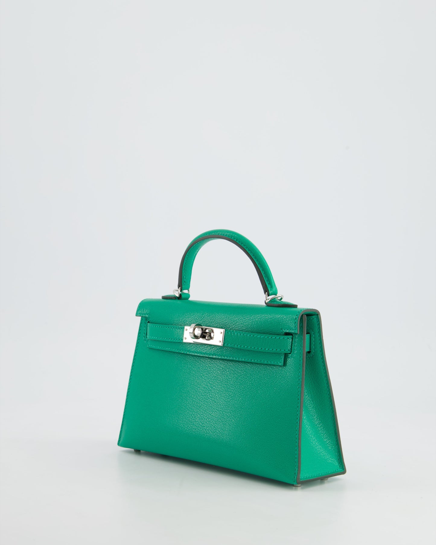 *SUPER HOT* Herm�s Mini Kelly II 20 Bag in Menthe Ch�vre Chamkila Leather with Palladium Hardware